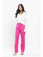 Barbie High Waist Tummy Control Faux Leather Straight Jean