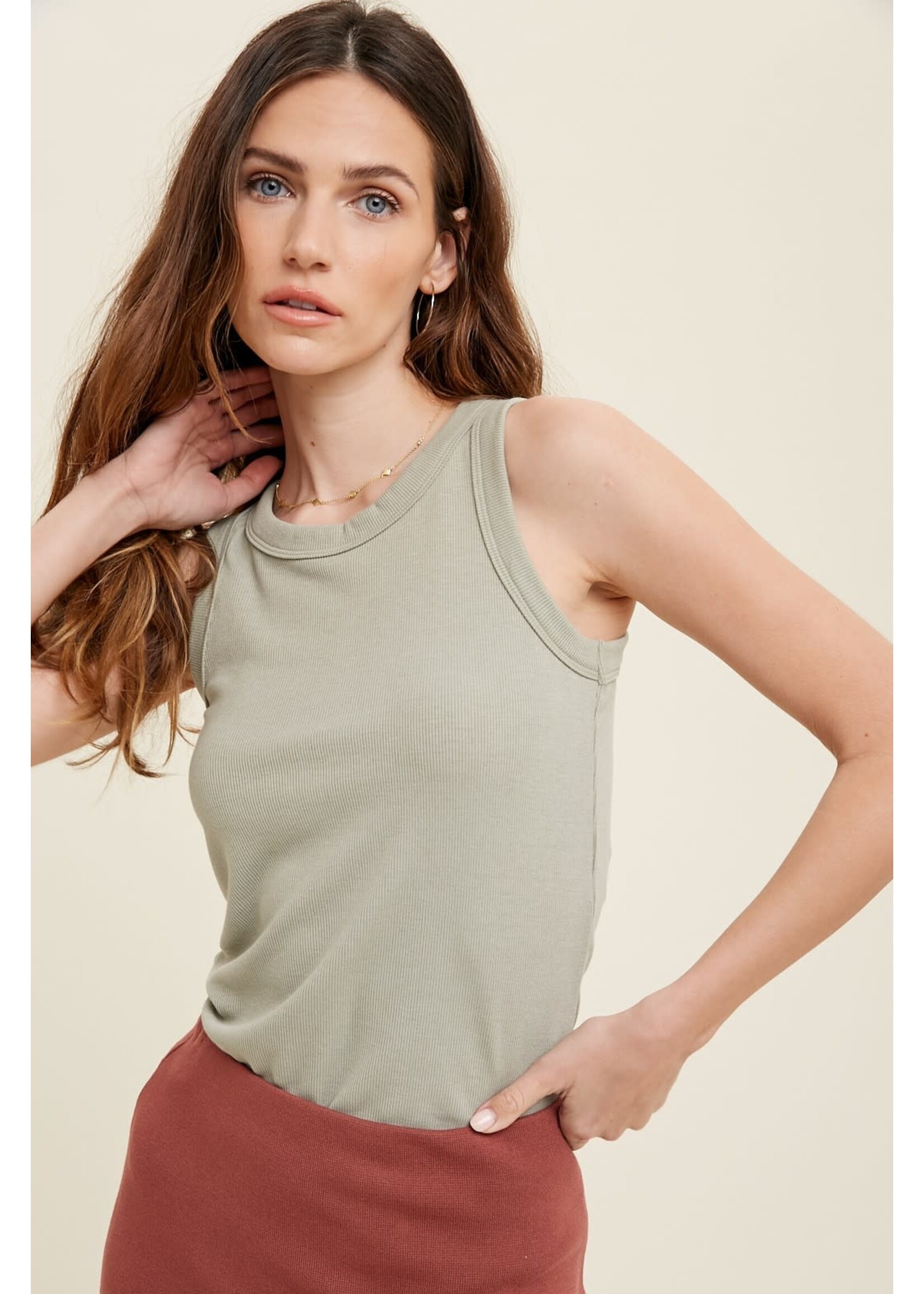 Round Crewneck tank Tops
