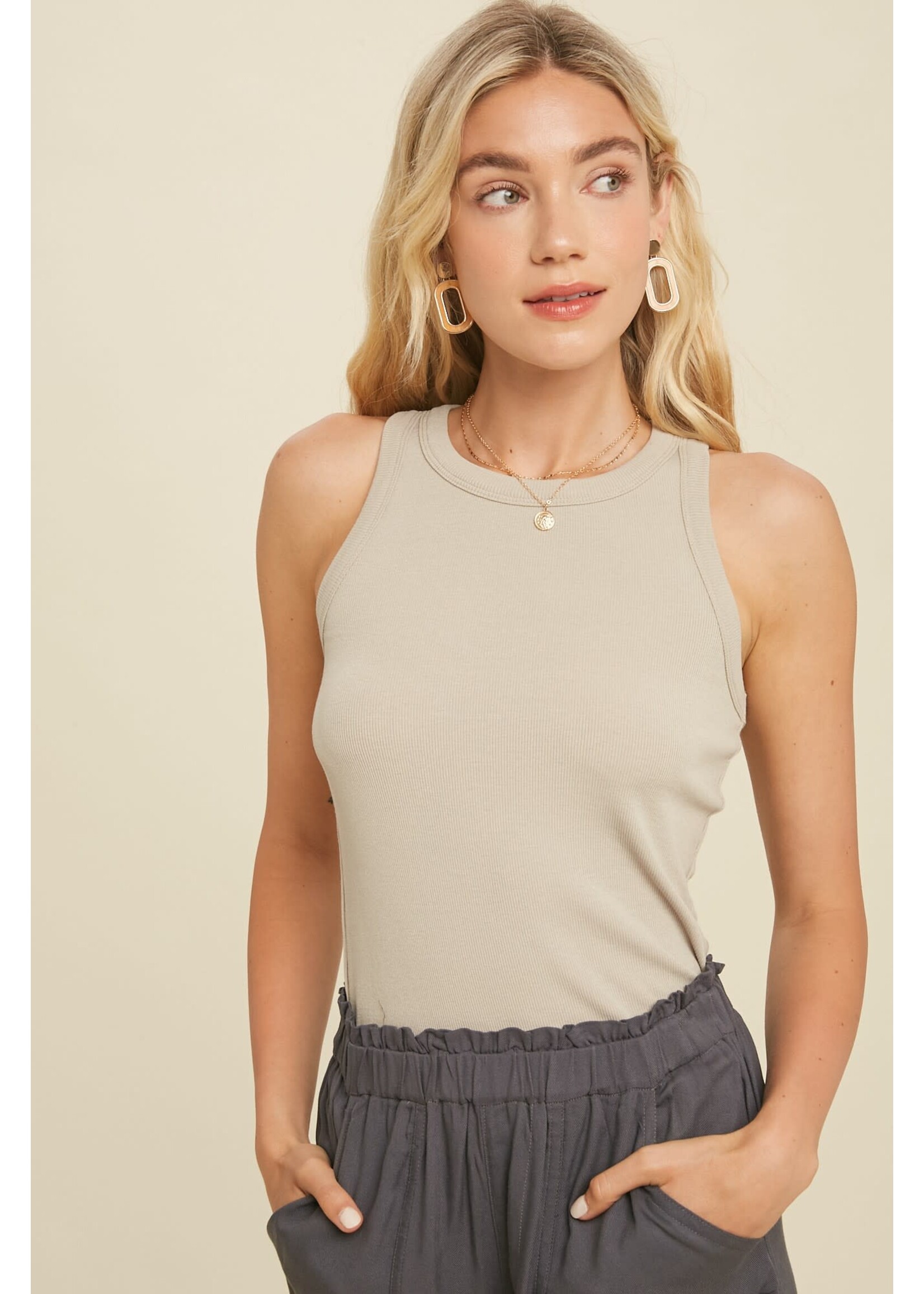 Round Crewneck tank Tops