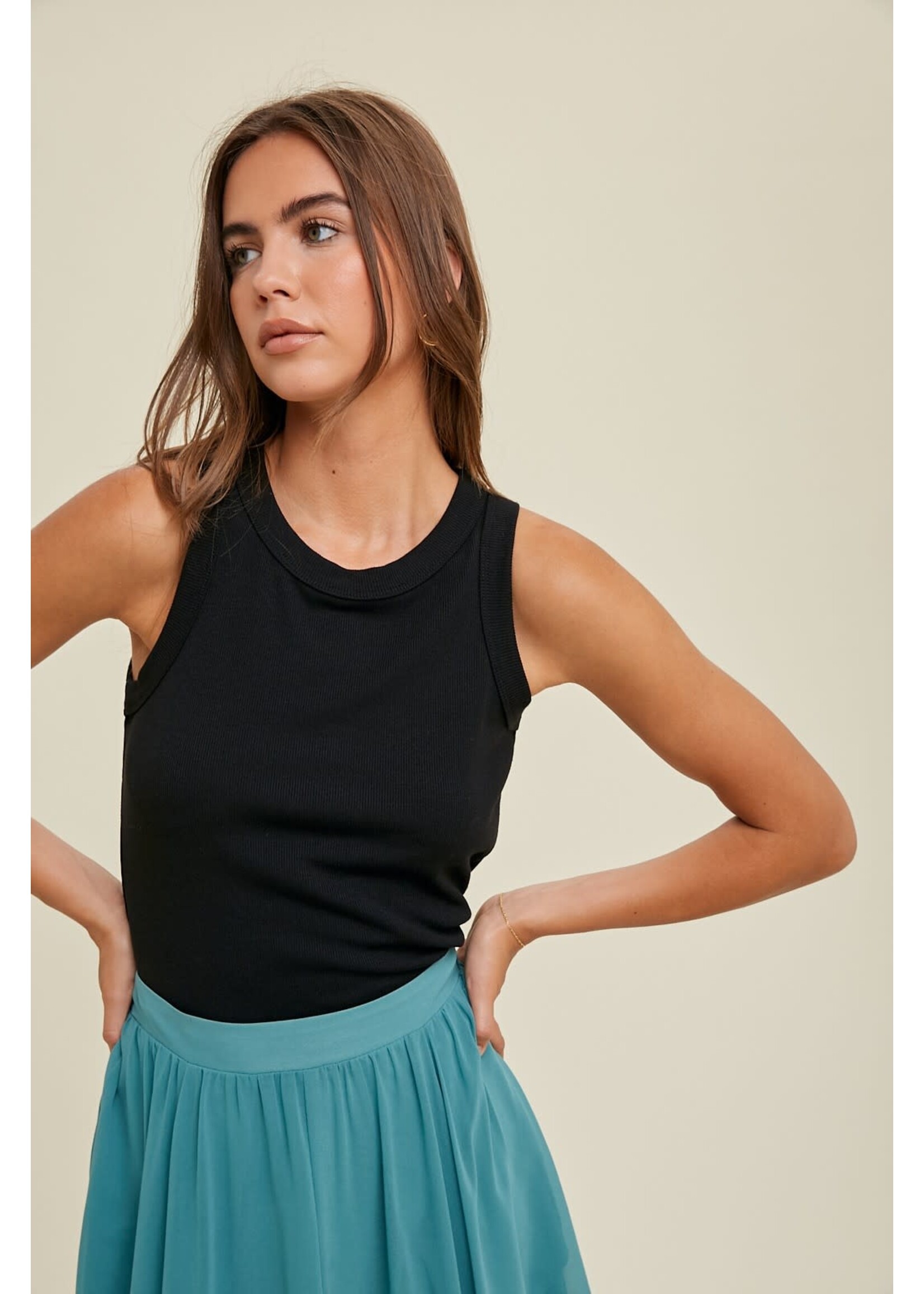 Round Crewneck tank Tops