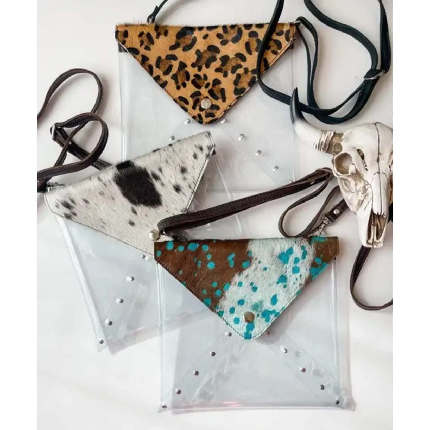 Cally Cowhide  Clear Purse