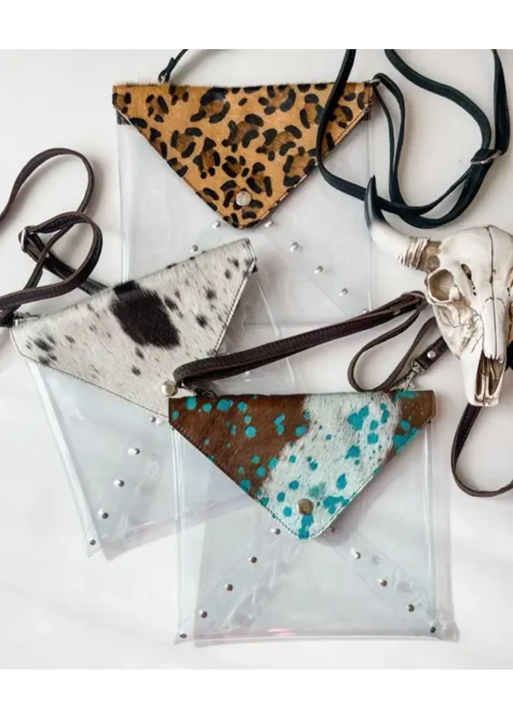 Cally Cowhide  Clear Purse