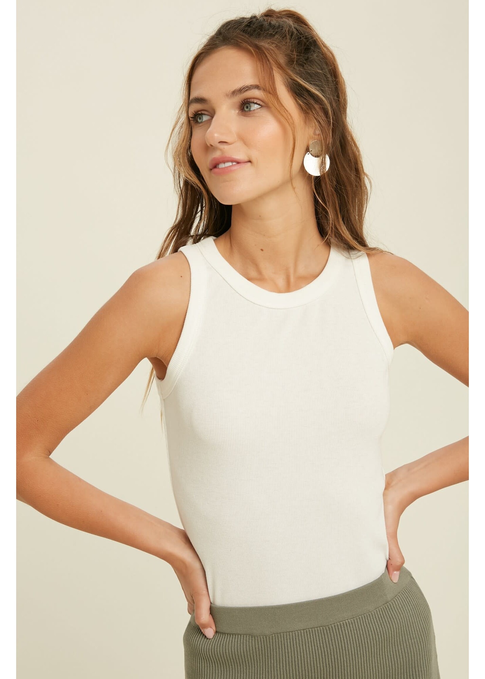 Round Crewneck tank Tops