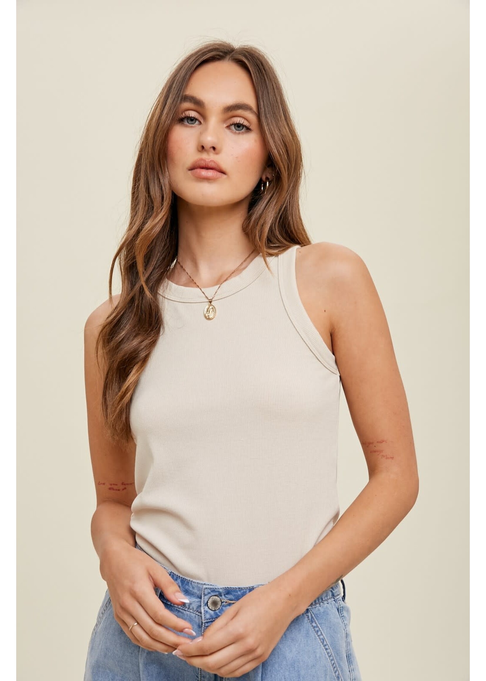 Round Crewneck tank Tops