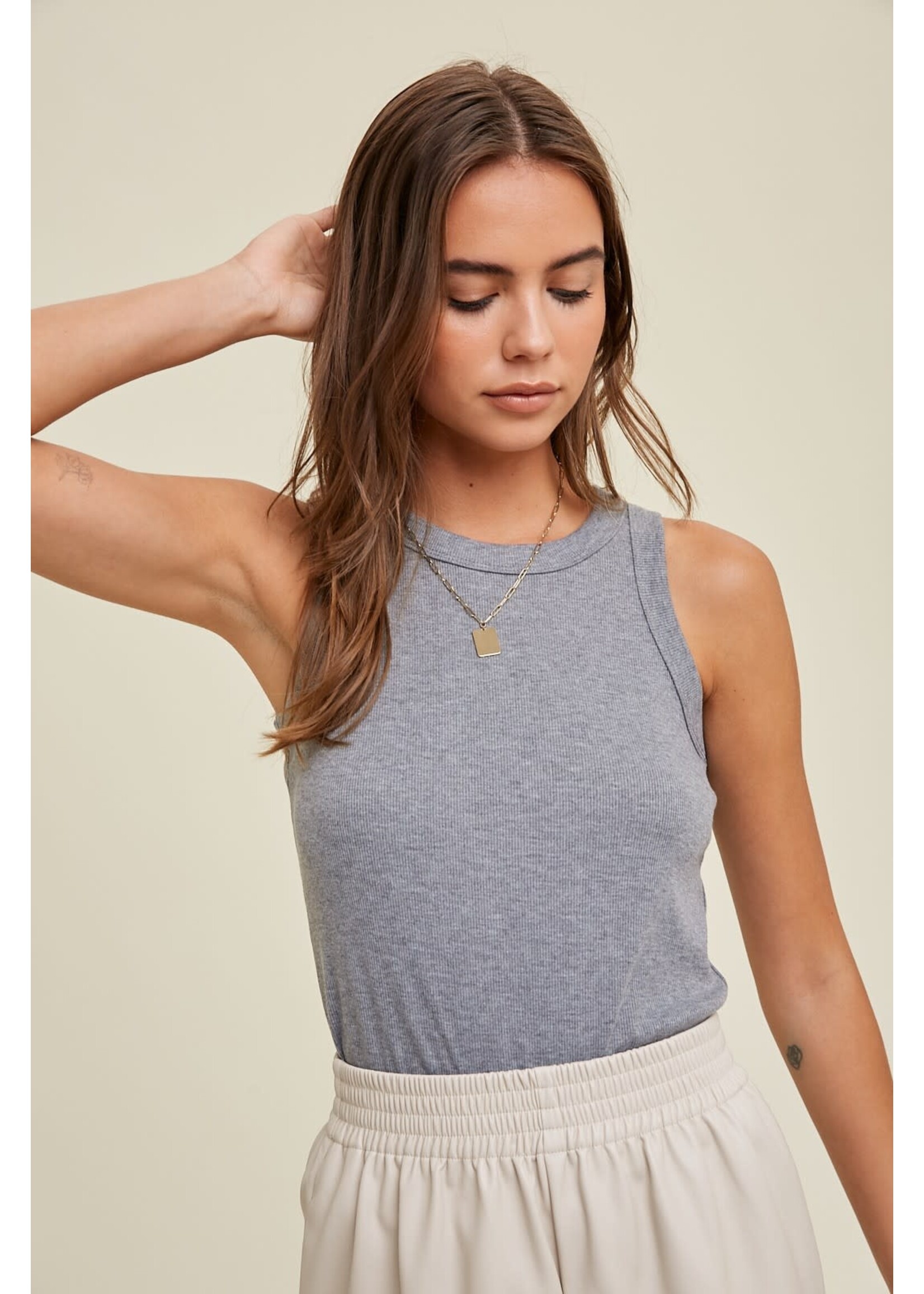 Round Crewneck tank Tops