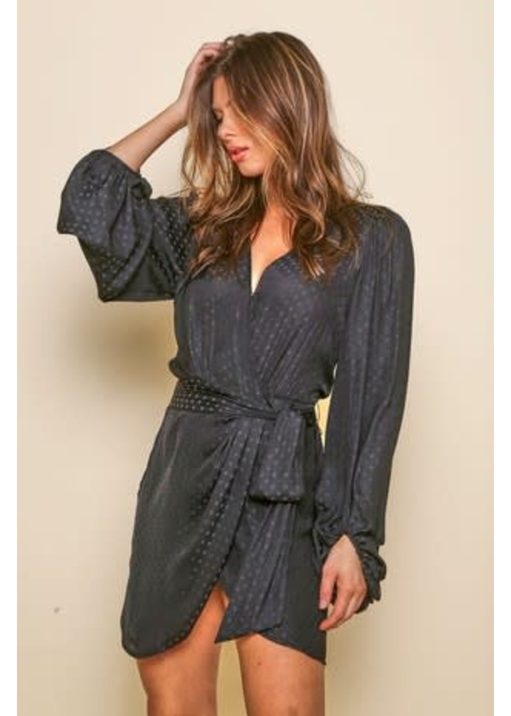 Polka dot Wrap Dress long Sleeve