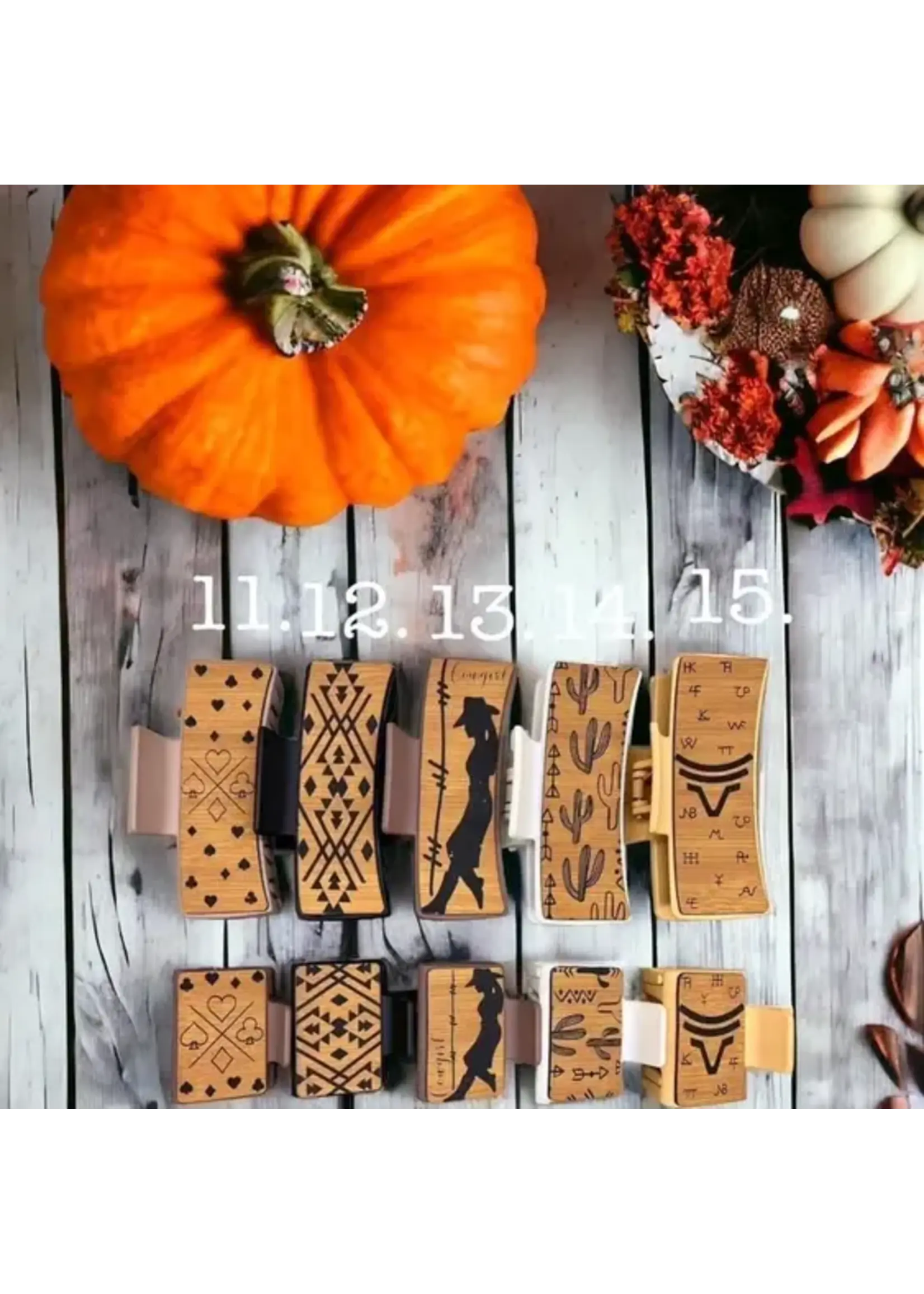 Hand Painted Wooden Hair Clips (4.2)