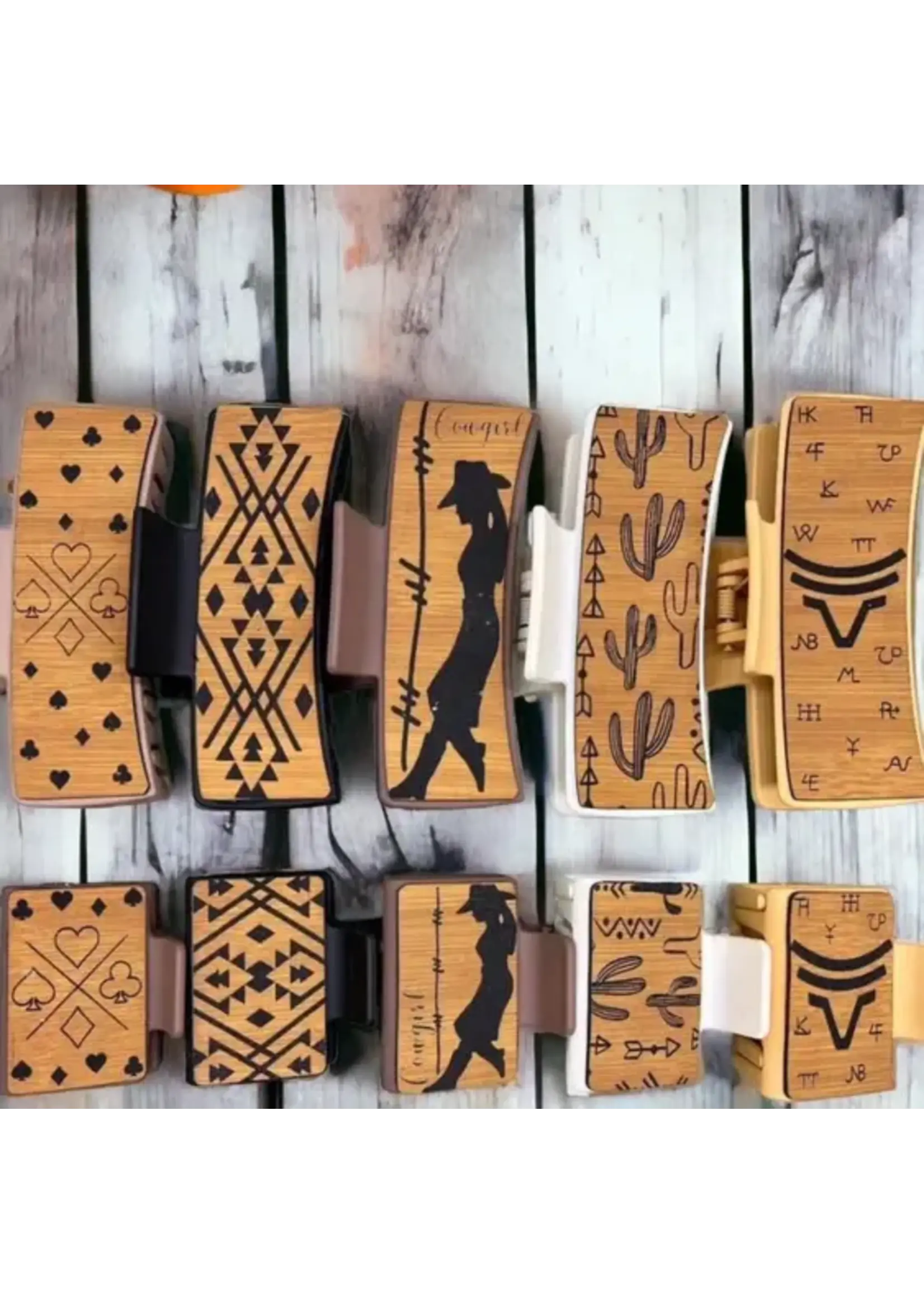 Hand Painted Wooden Hair Clips (4.2)