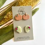 2 Pack stud set Glow in the Dark Scull & Pumpkin