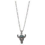 Justin Turquoise Flower Steer Head