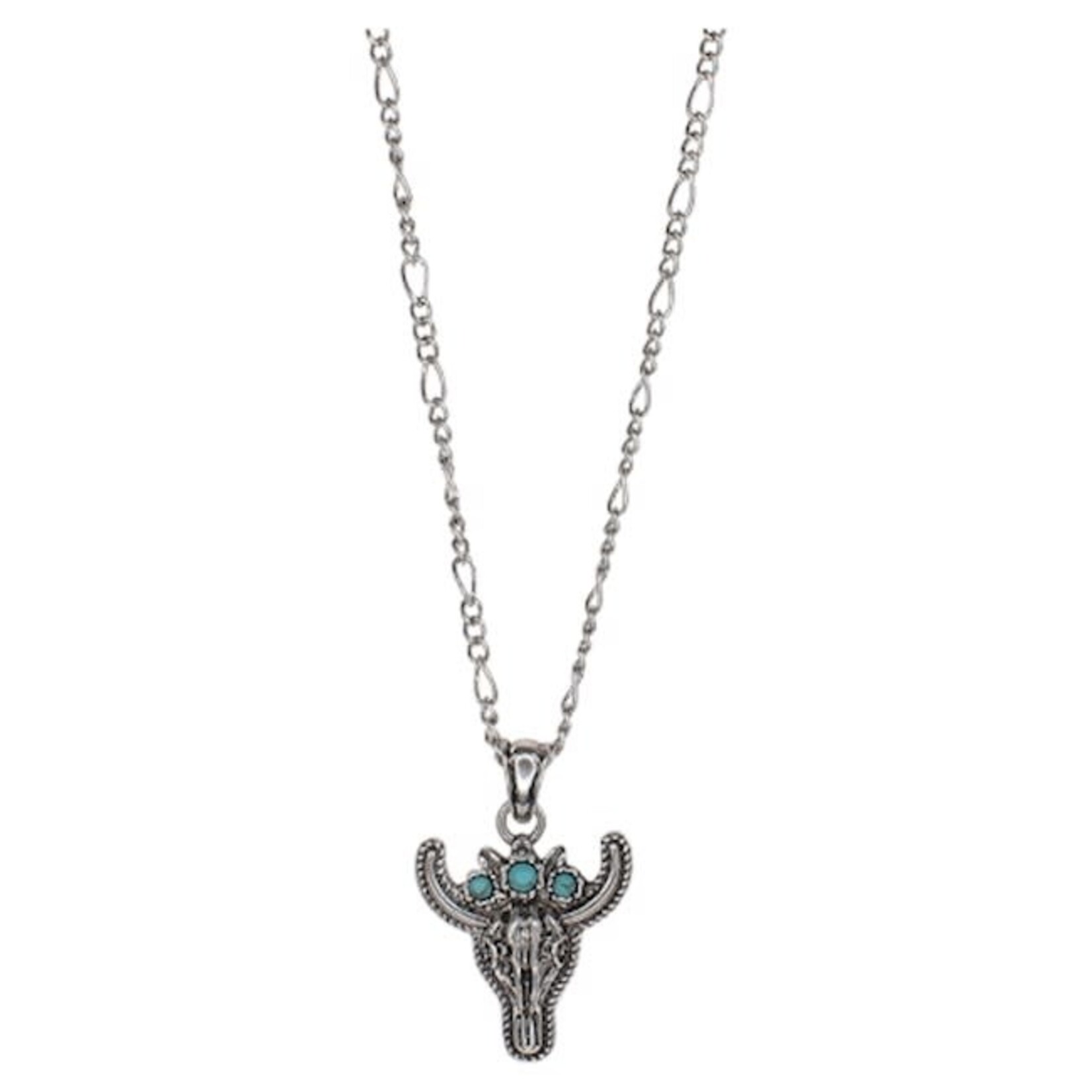 Justin Turquoise Flower Steer Head