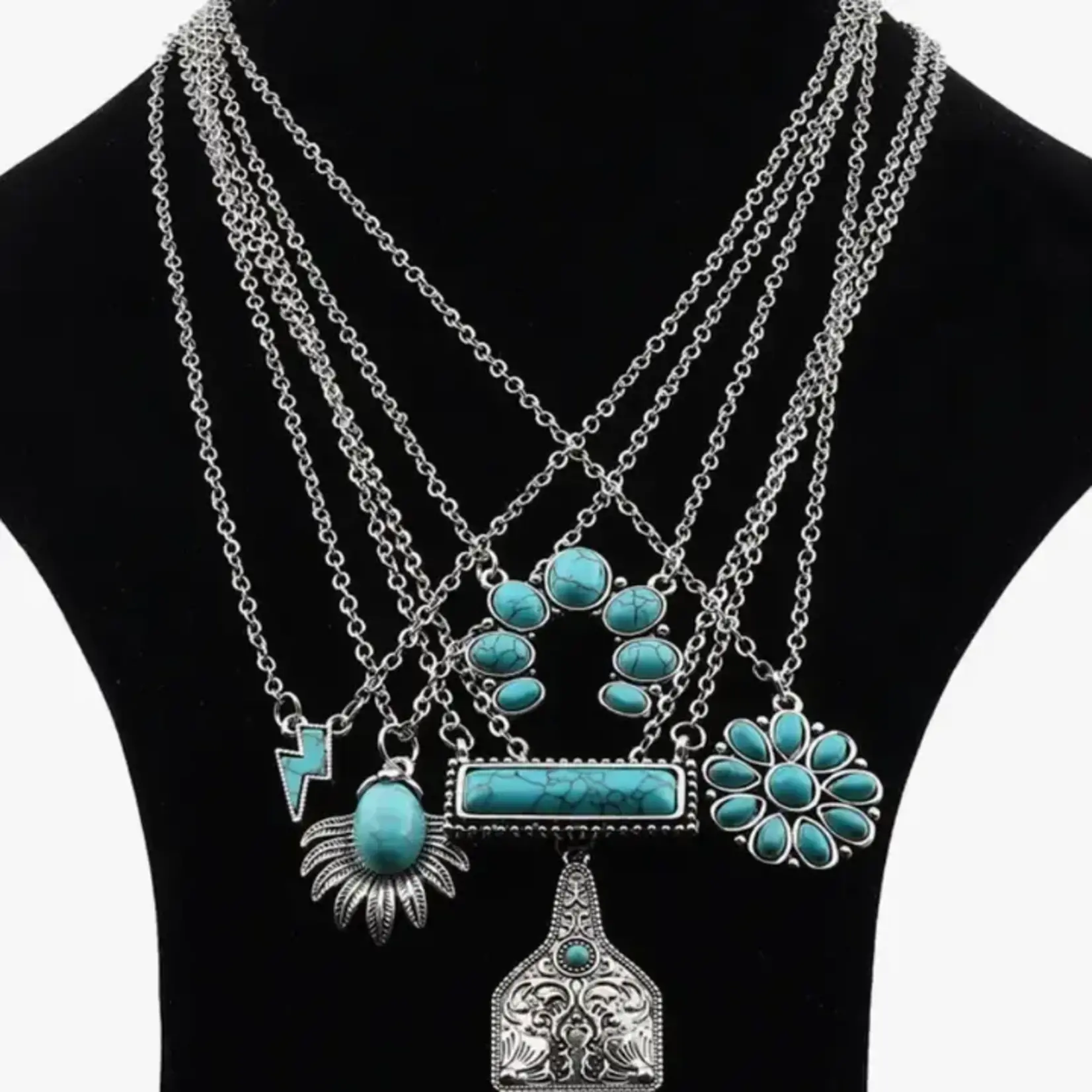 6 pc set Western Cowboy Style Necklace