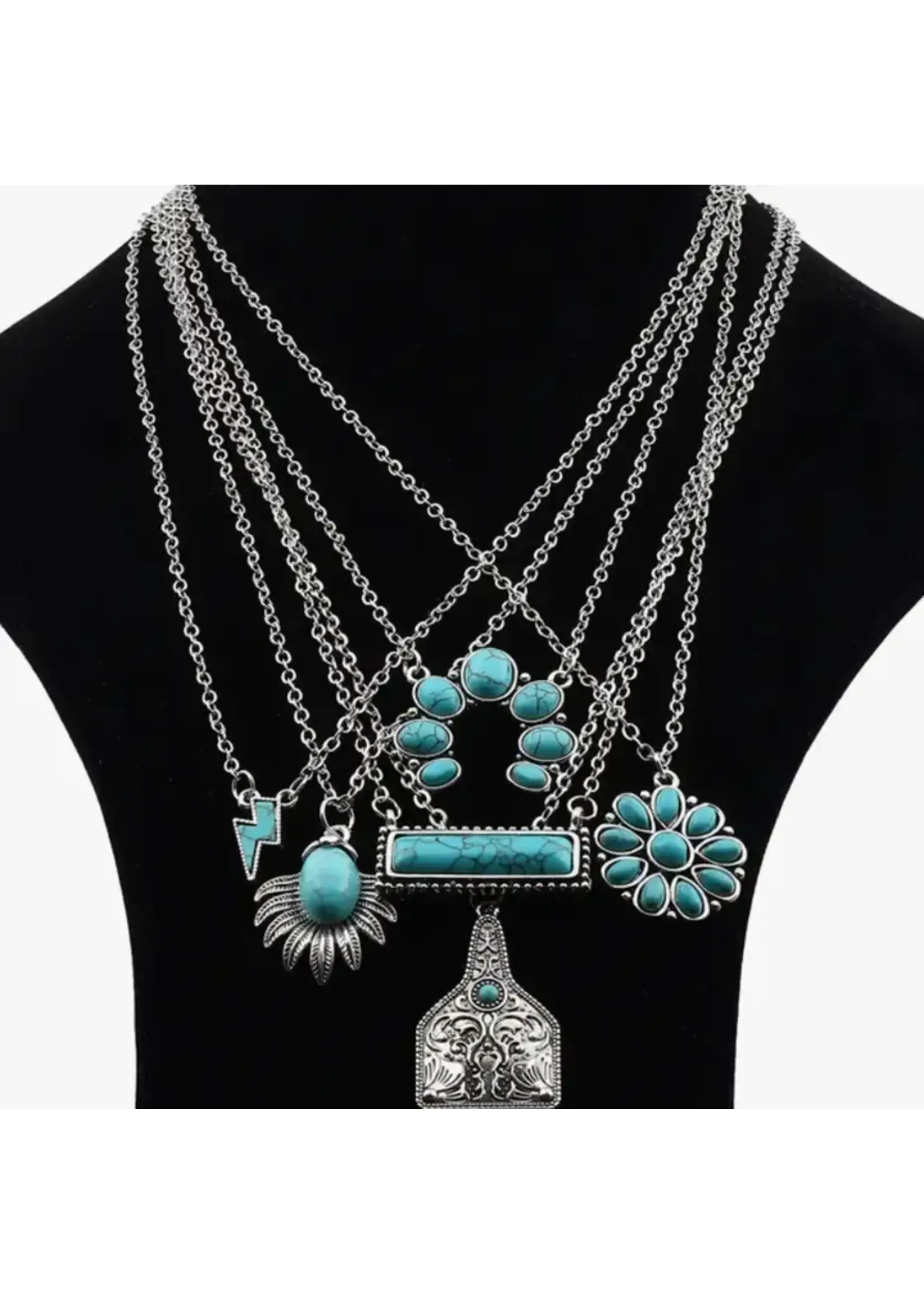6 pc set Western Cowboy Style Necklace