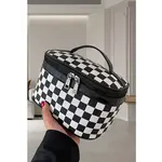 Black Checkered Make up Bag