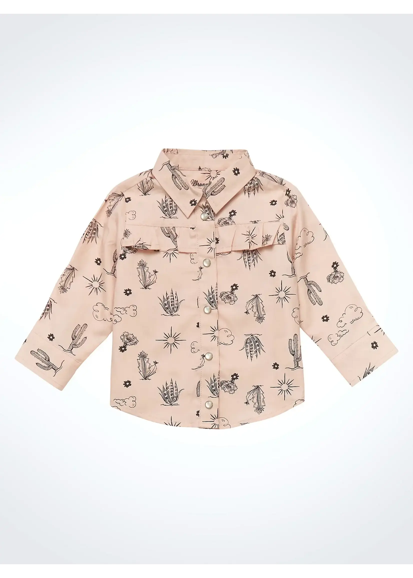 Wrangler Ruffle Yoke Print Western Shirt