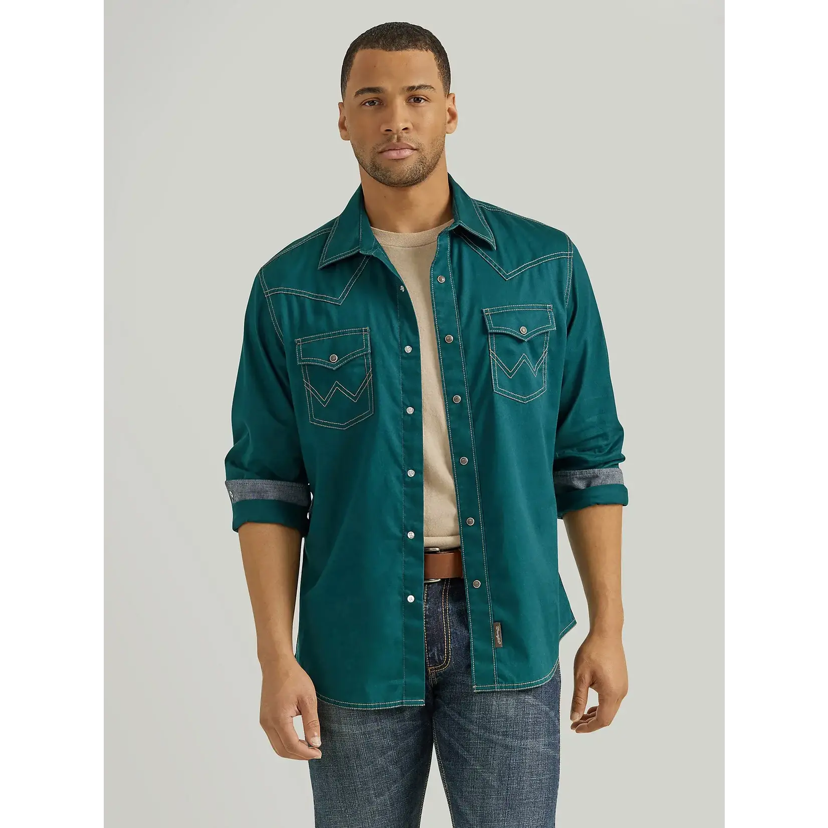 Wrangler Retro Premium Western Snap Solid Shirt