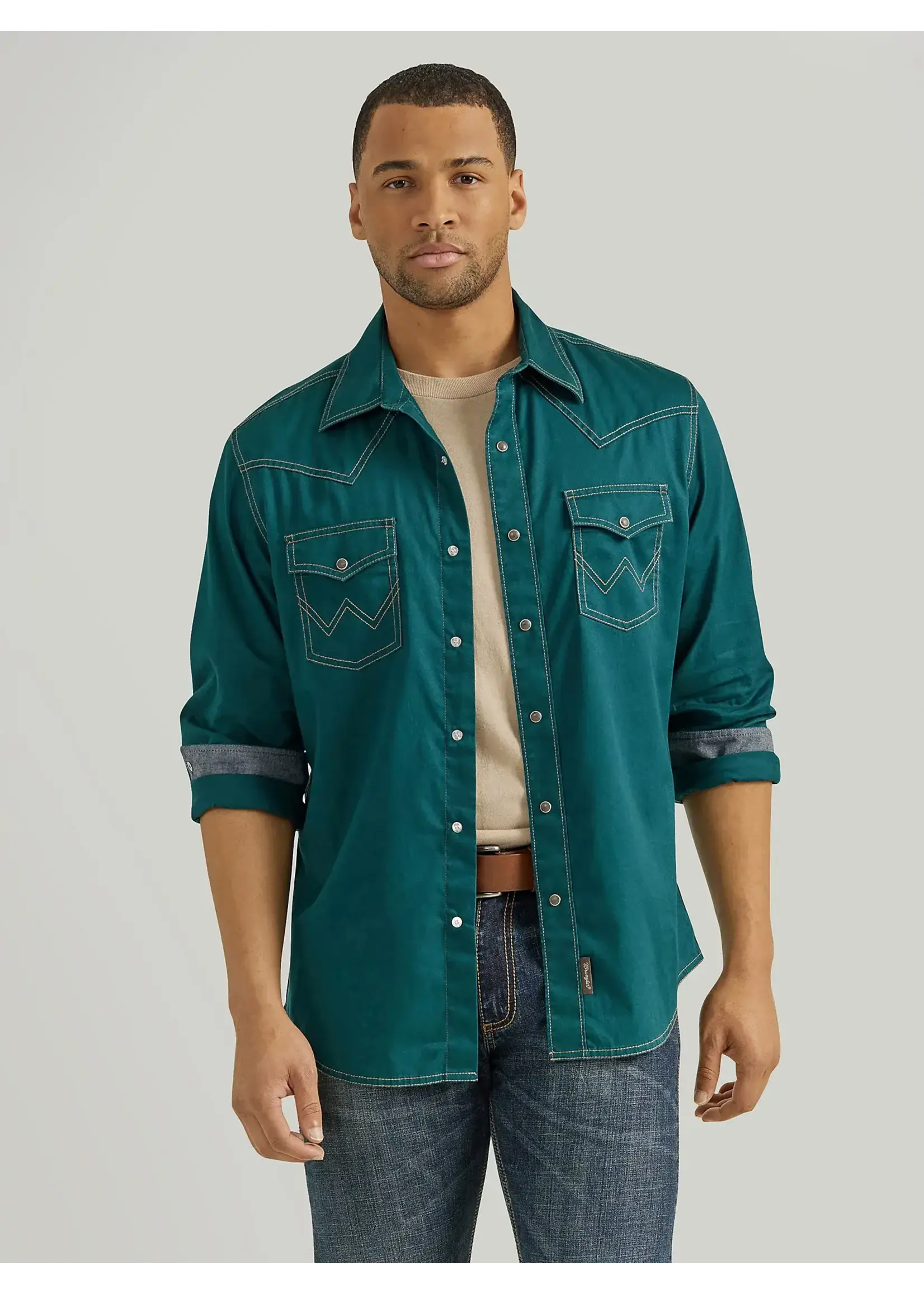 Wrangler Retro Premium Western Snap Solid Shirt