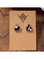 Cow Tag Stud Earrings