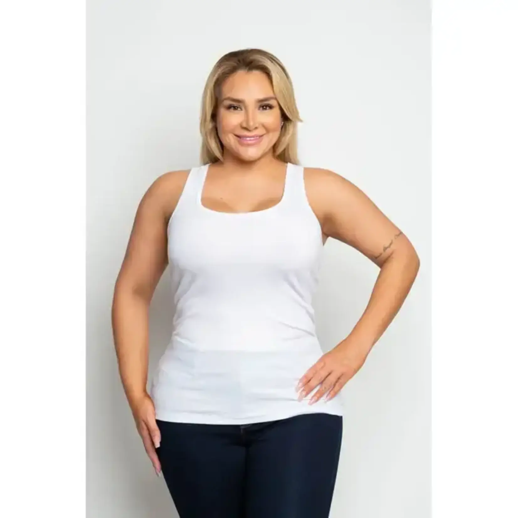 Luscious Rib Knit  Scoop Tank Top