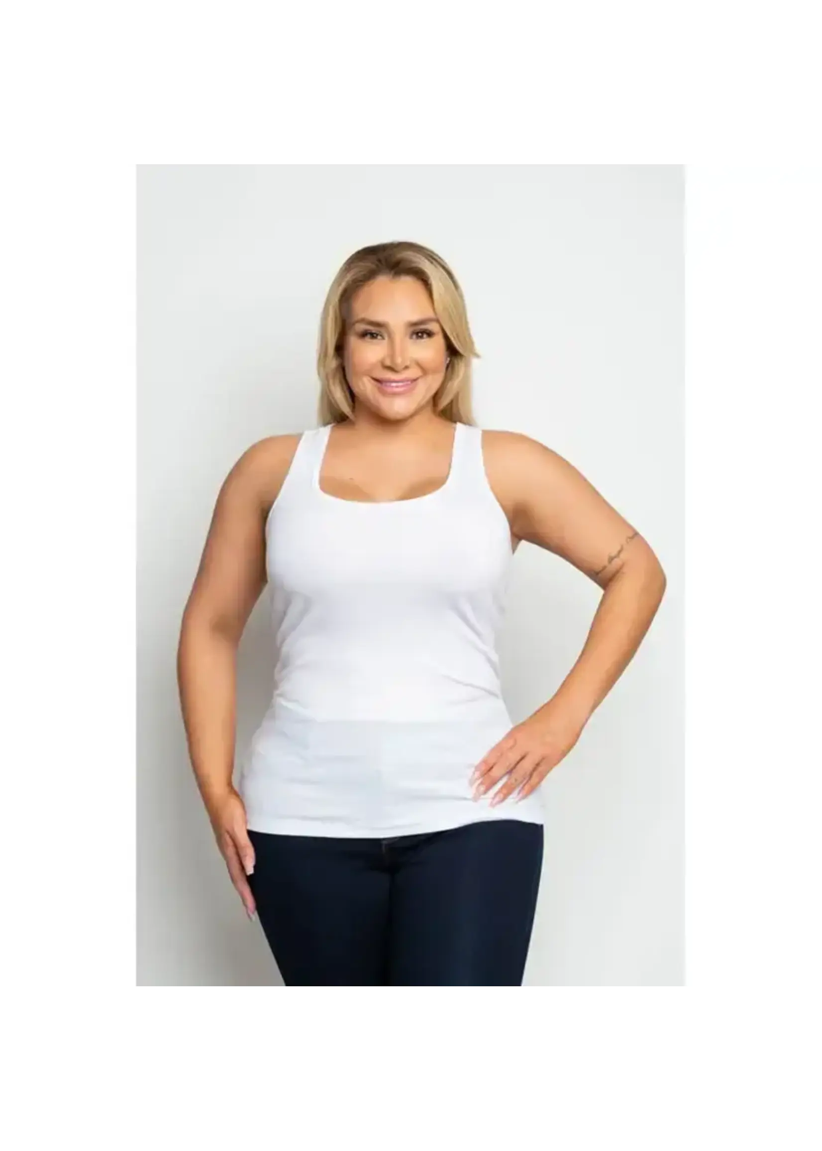 Luscious Rib Knit  Scoop Tank Top