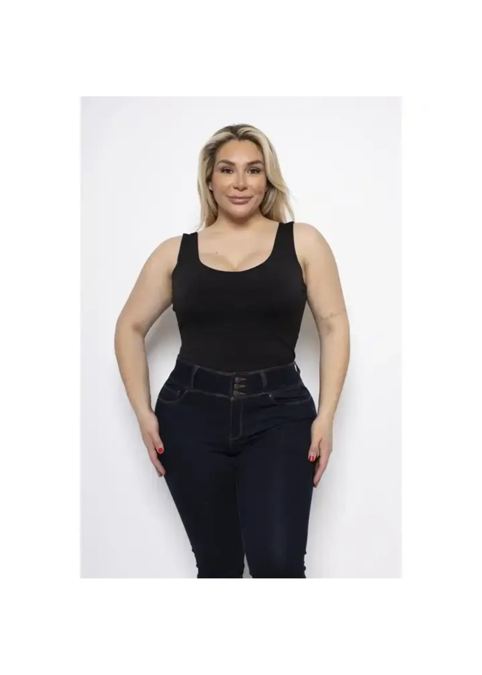 Luscious Rib Knit  Scoop Tank Top