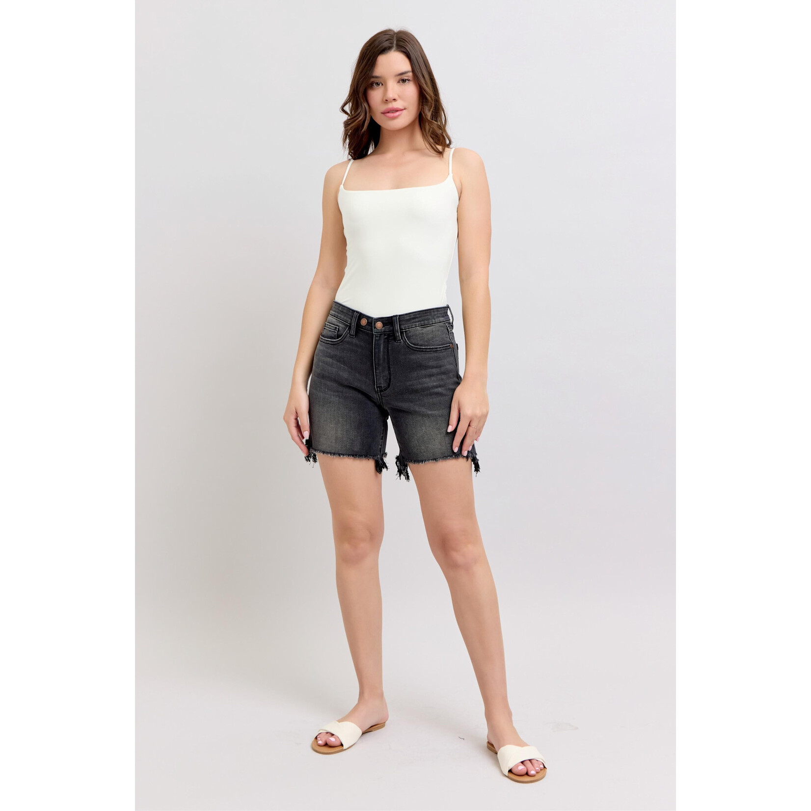 Judy Blue 2 Button Dad Shorts