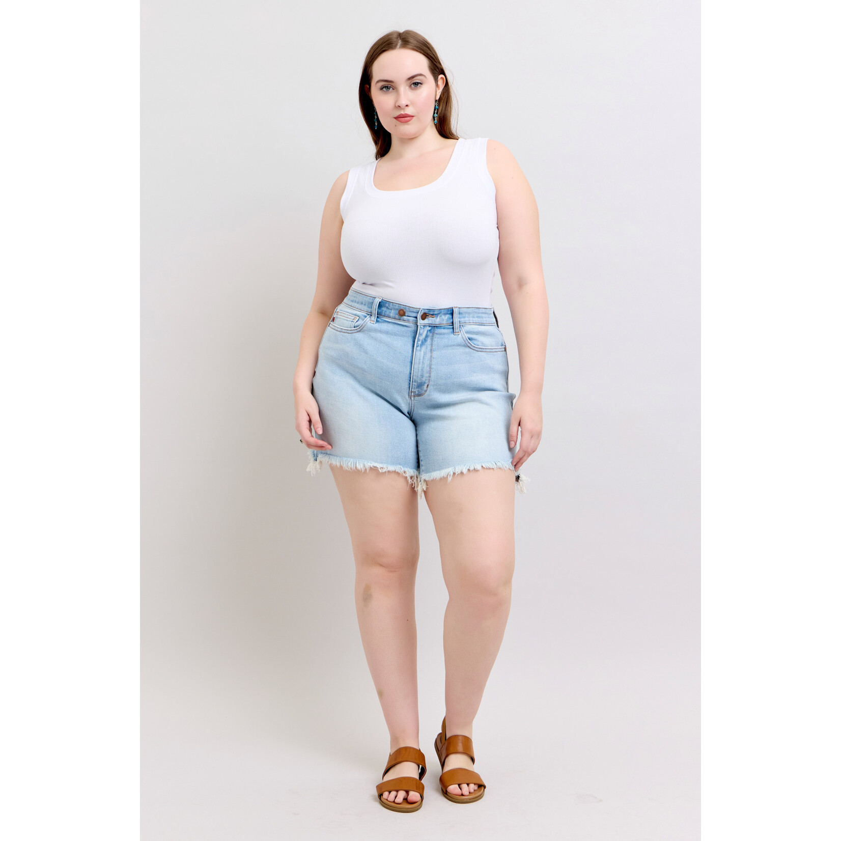 Long Cut Off 2 Button Dad Shorts