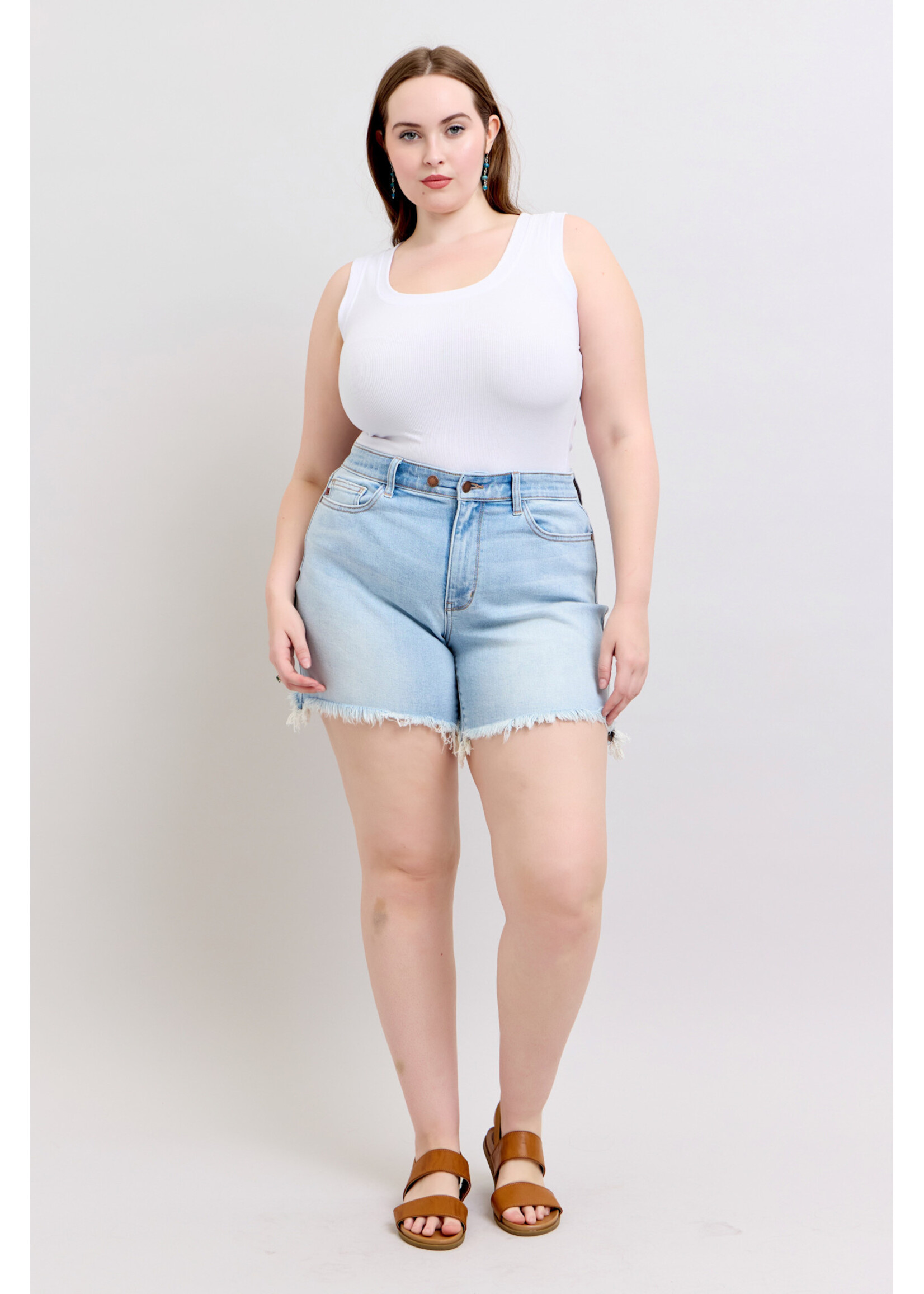 Long Cut Off 2 Button Dad Shorts