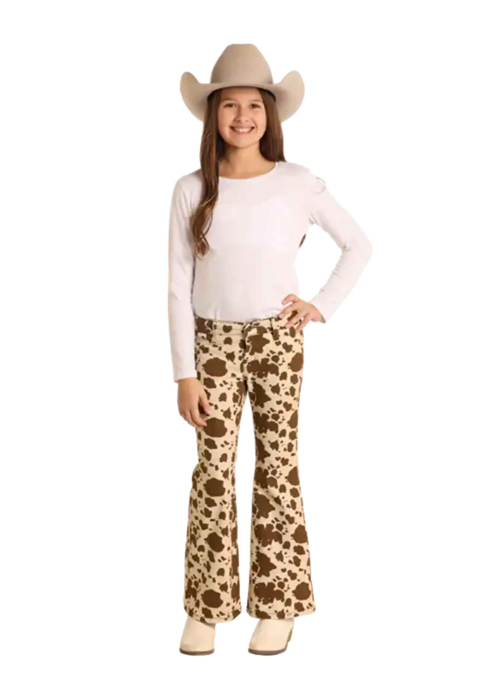 Cowhide Button Flare