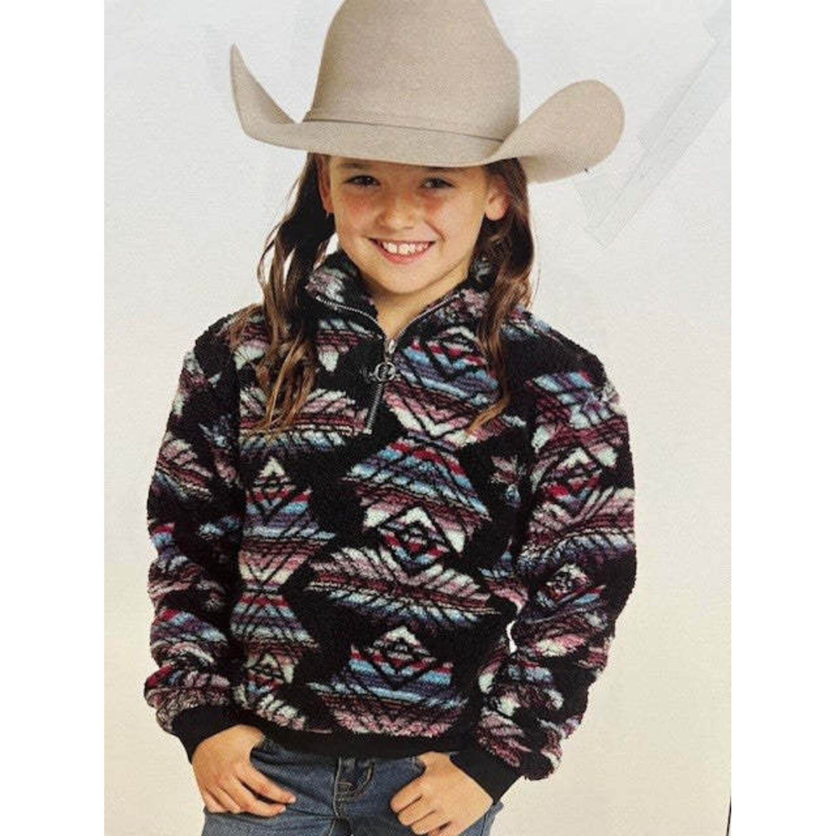 Printed Sherpa Pullover