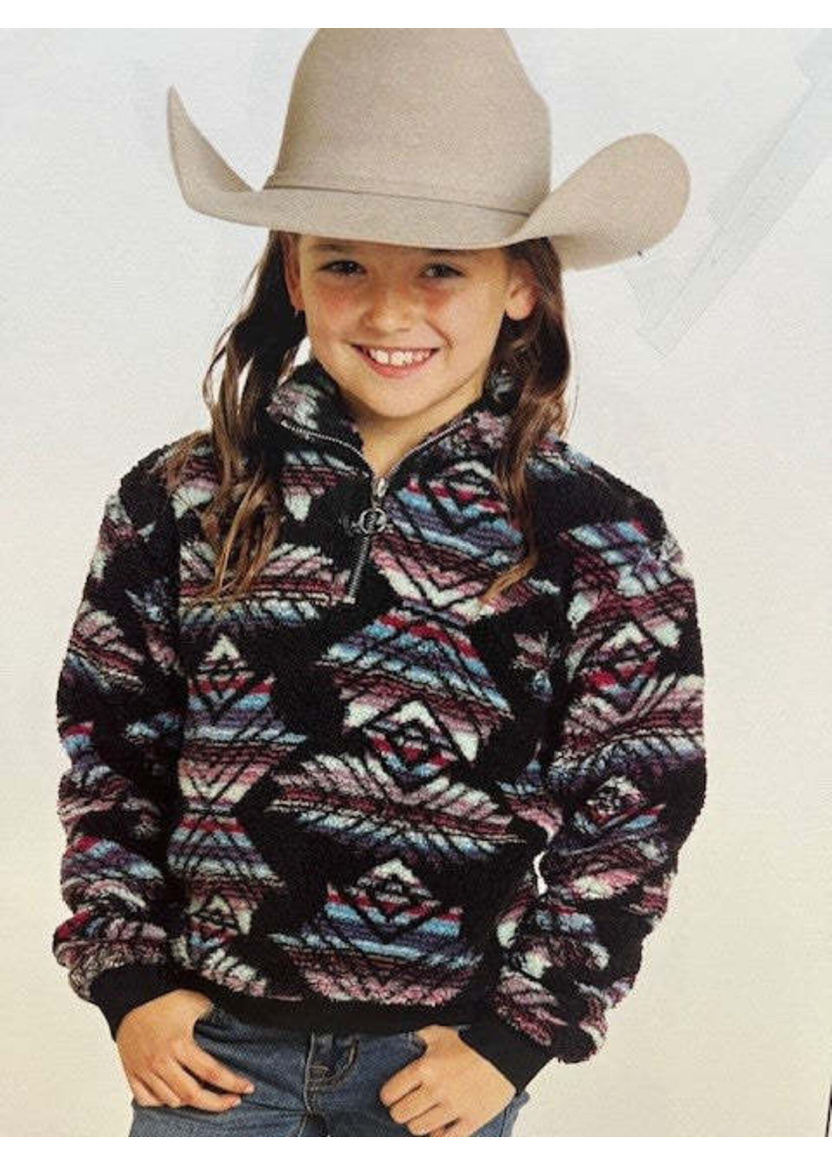 Printed Sherpa Pullover