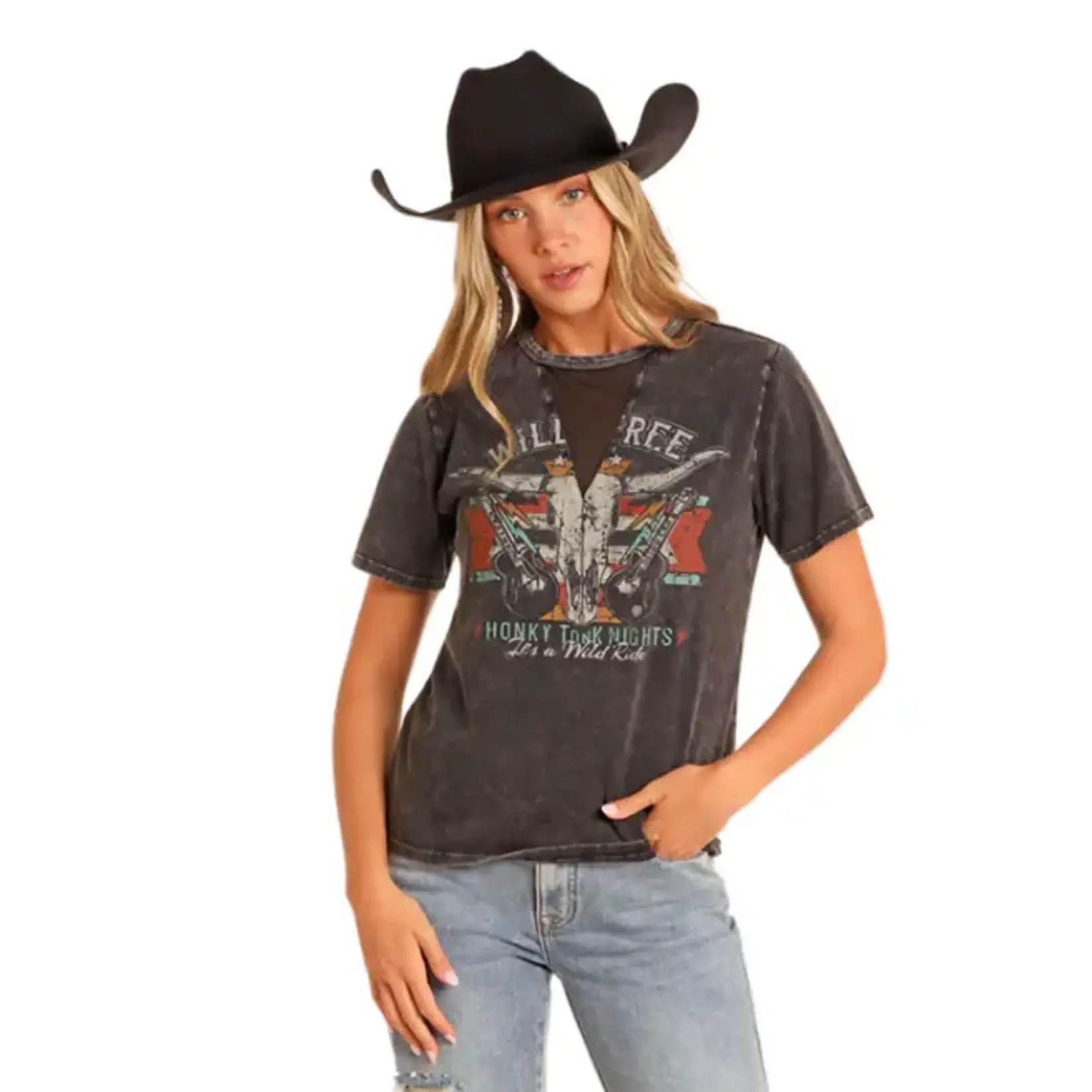 Graphic Tee with Mesh
