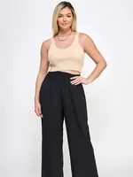 Smocked Wide Leg Pant