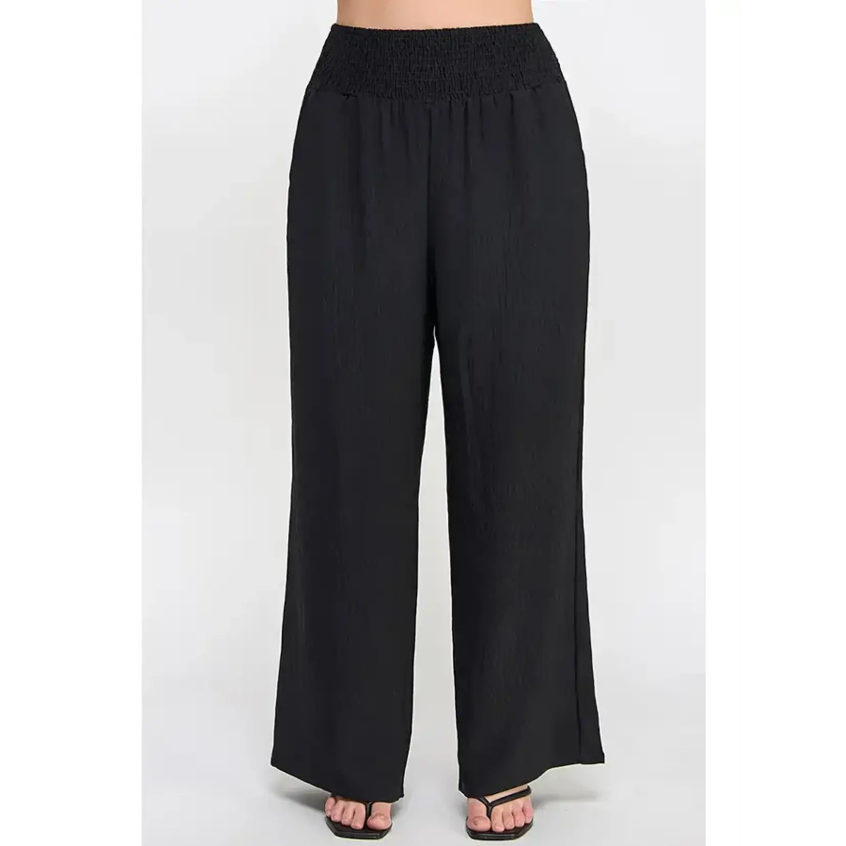 Smocked Wide Leg Pant