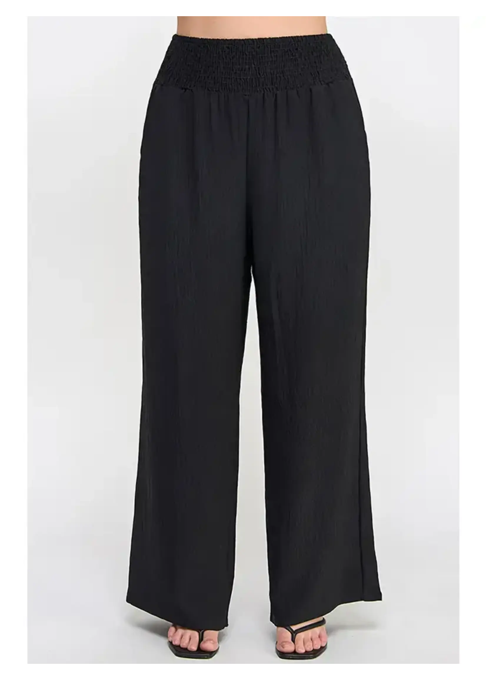 Smocked Wide Leg Pant