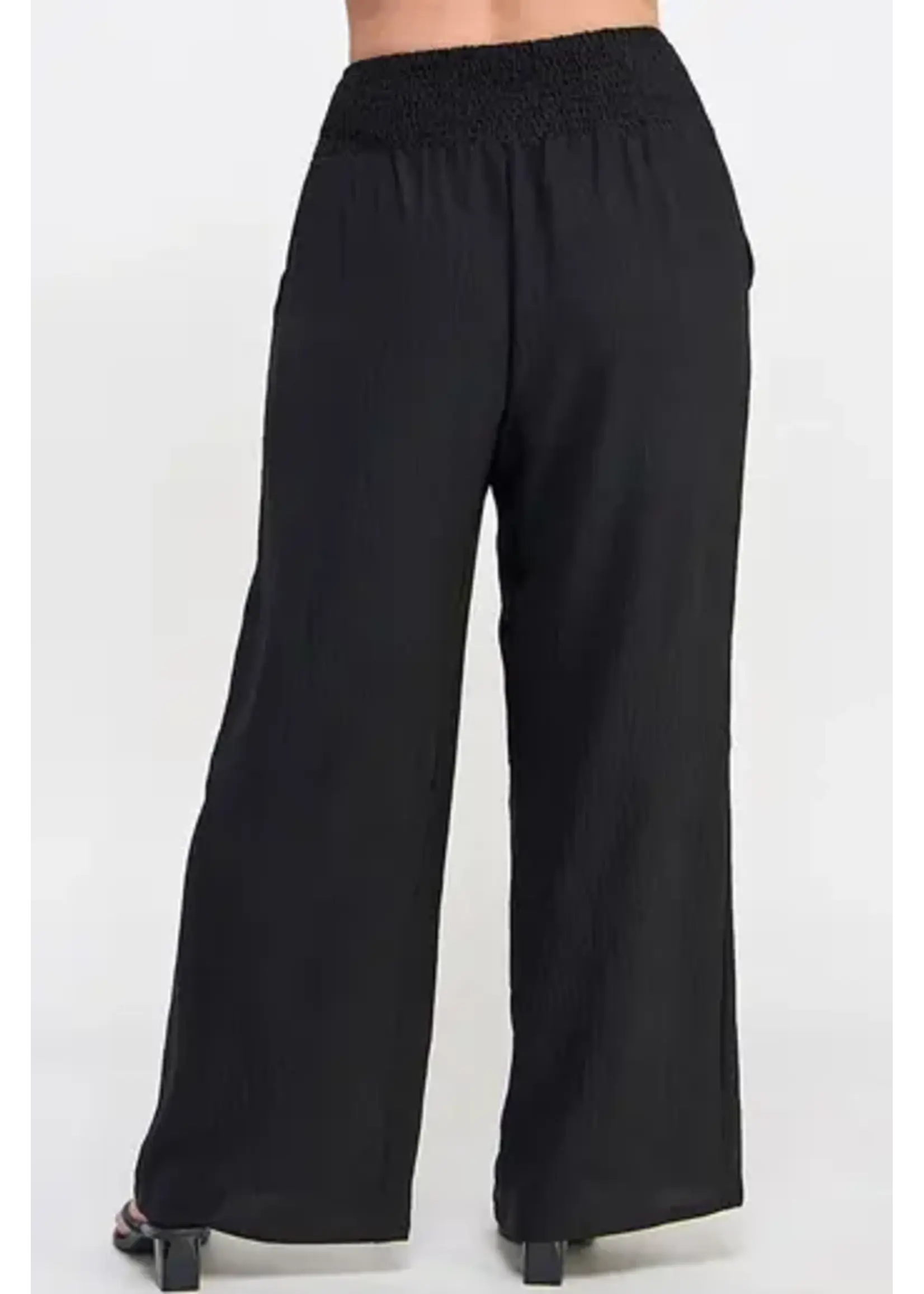 Smocked Wide Leg Pant