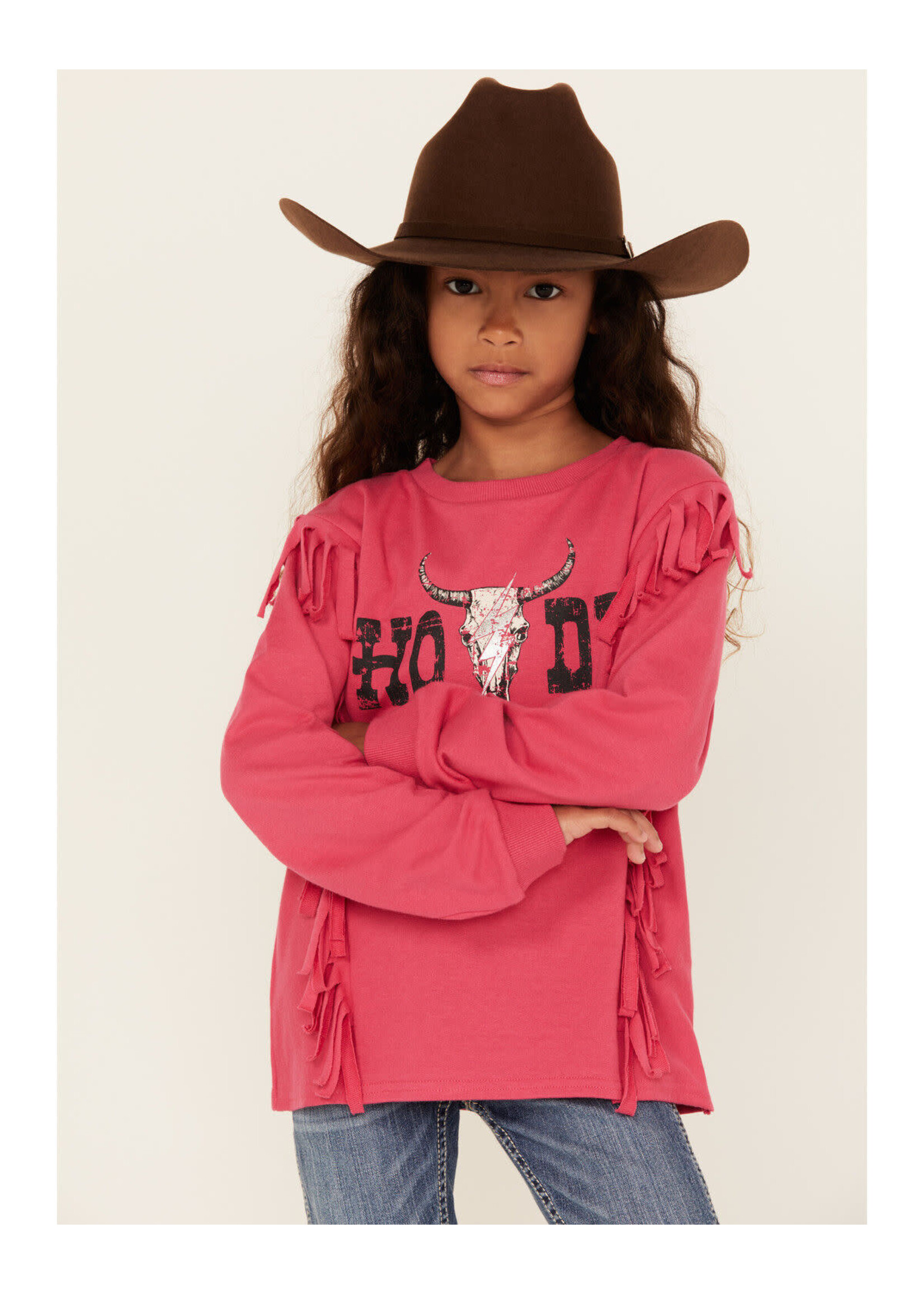 Girls' Howdy Fringe Long Sleeve Graphic Tee