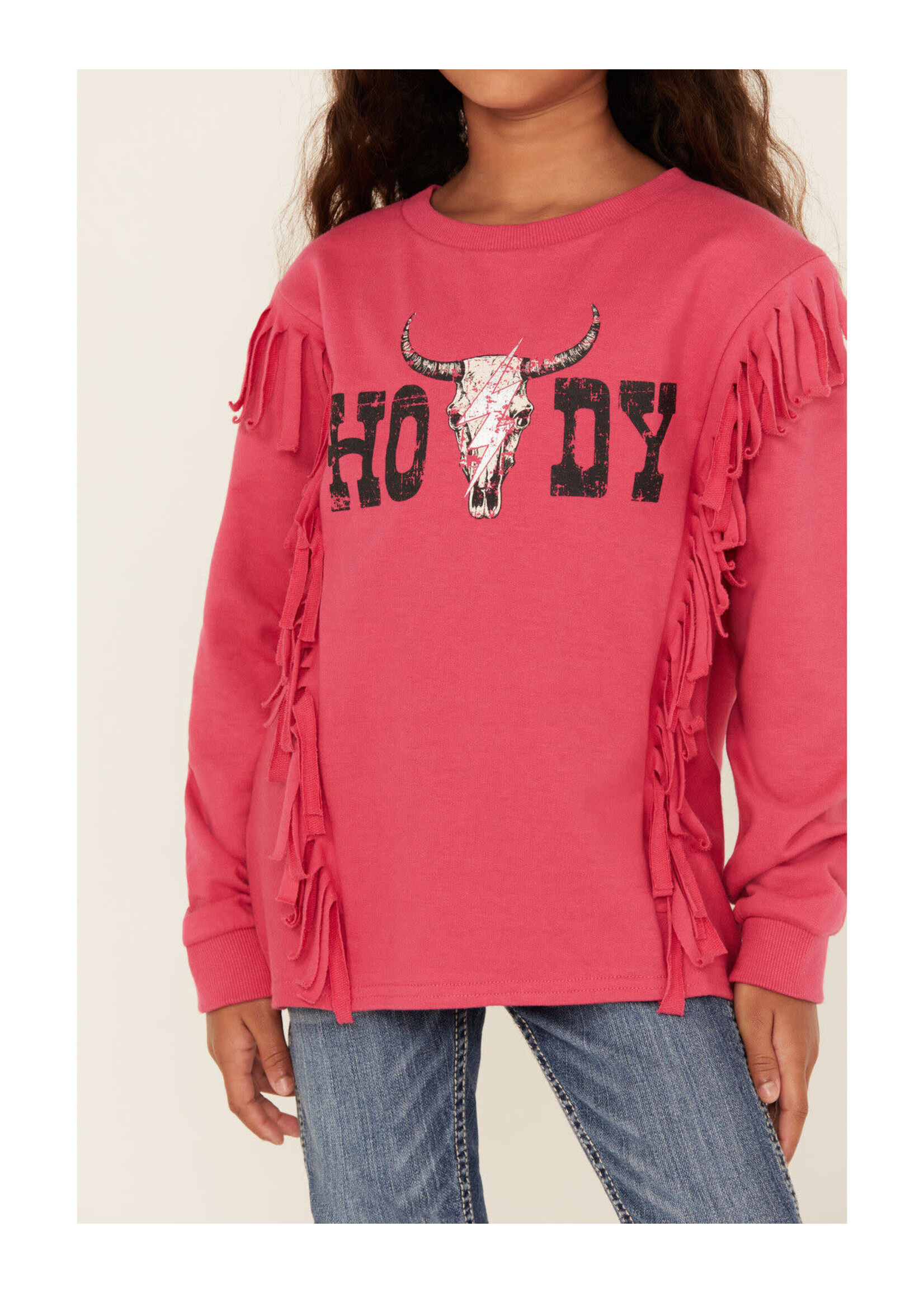 Girls' Howdy Fringe Long Sleeve Graphic Tee