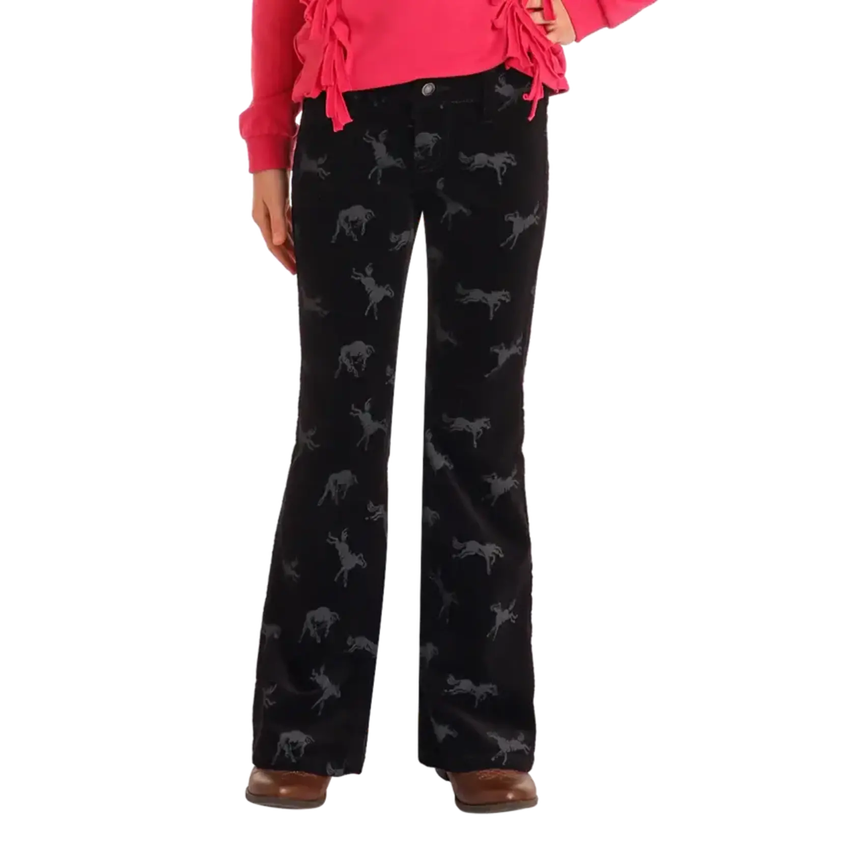 Horse Print Corduroy Flare