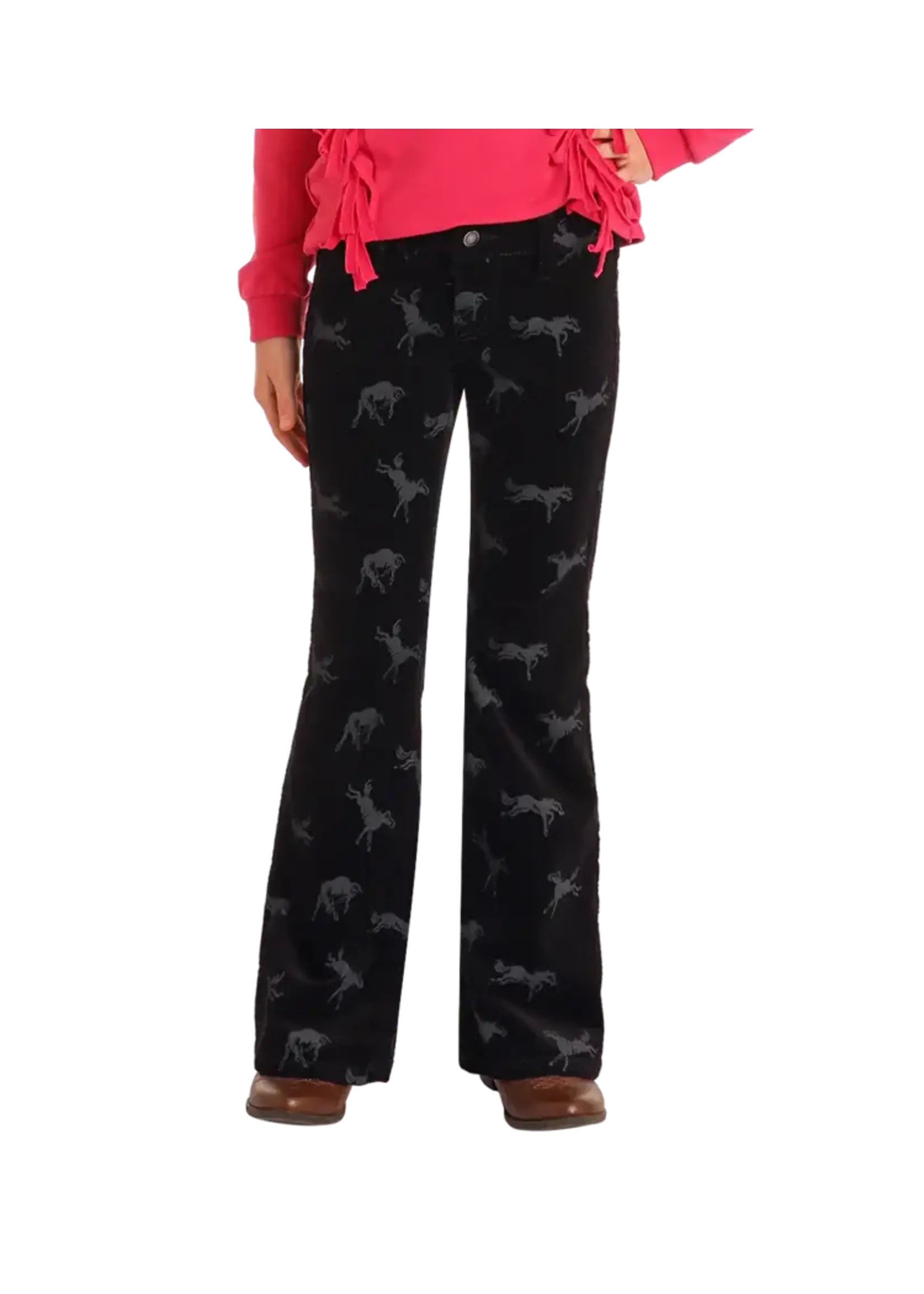 Horse Print Corduroy Flare
