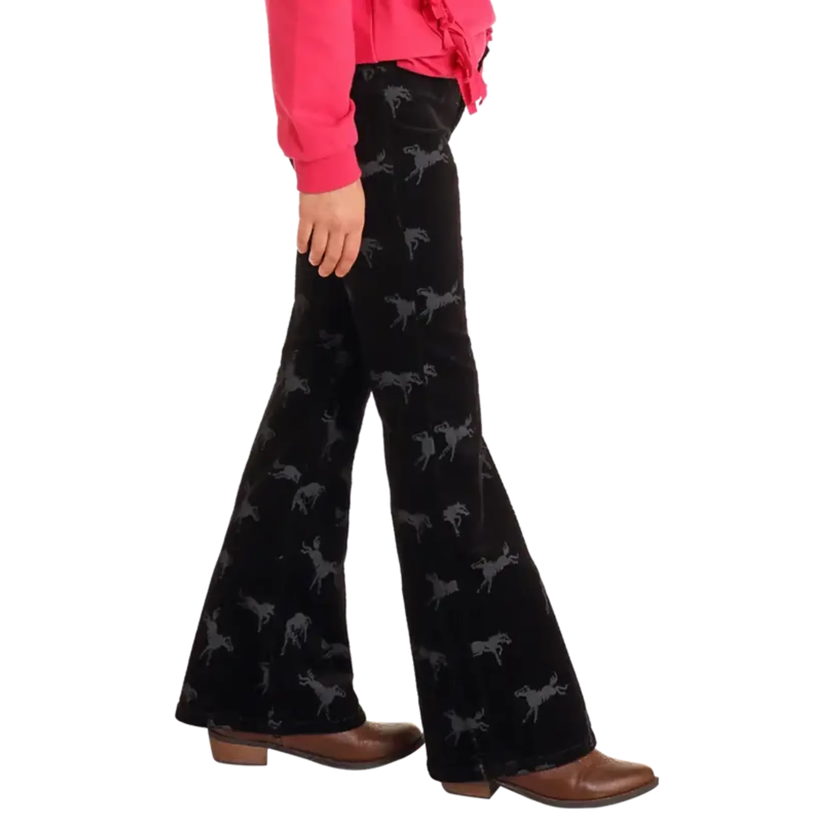 Horse Print Corduroy Flare