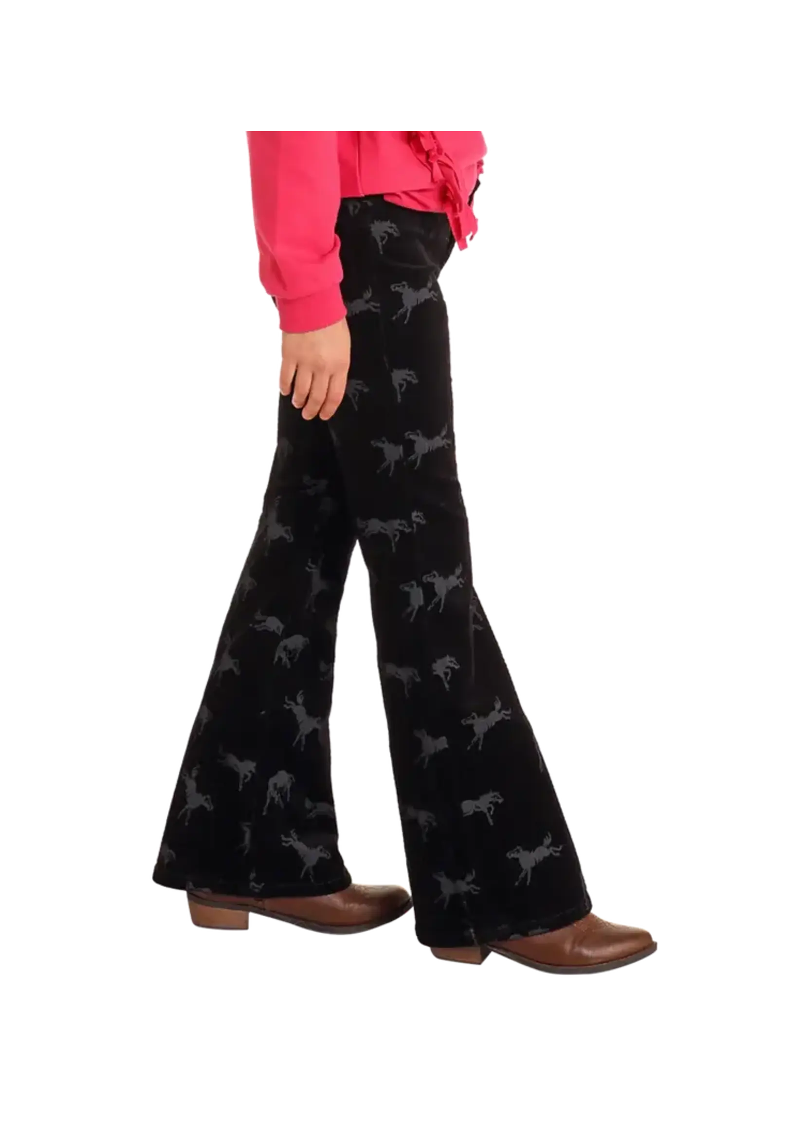 Horse Print Corduroy Flare