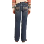 Girls' Mid Rise Extra Stretch Studded Diamond Bootcut Jeans