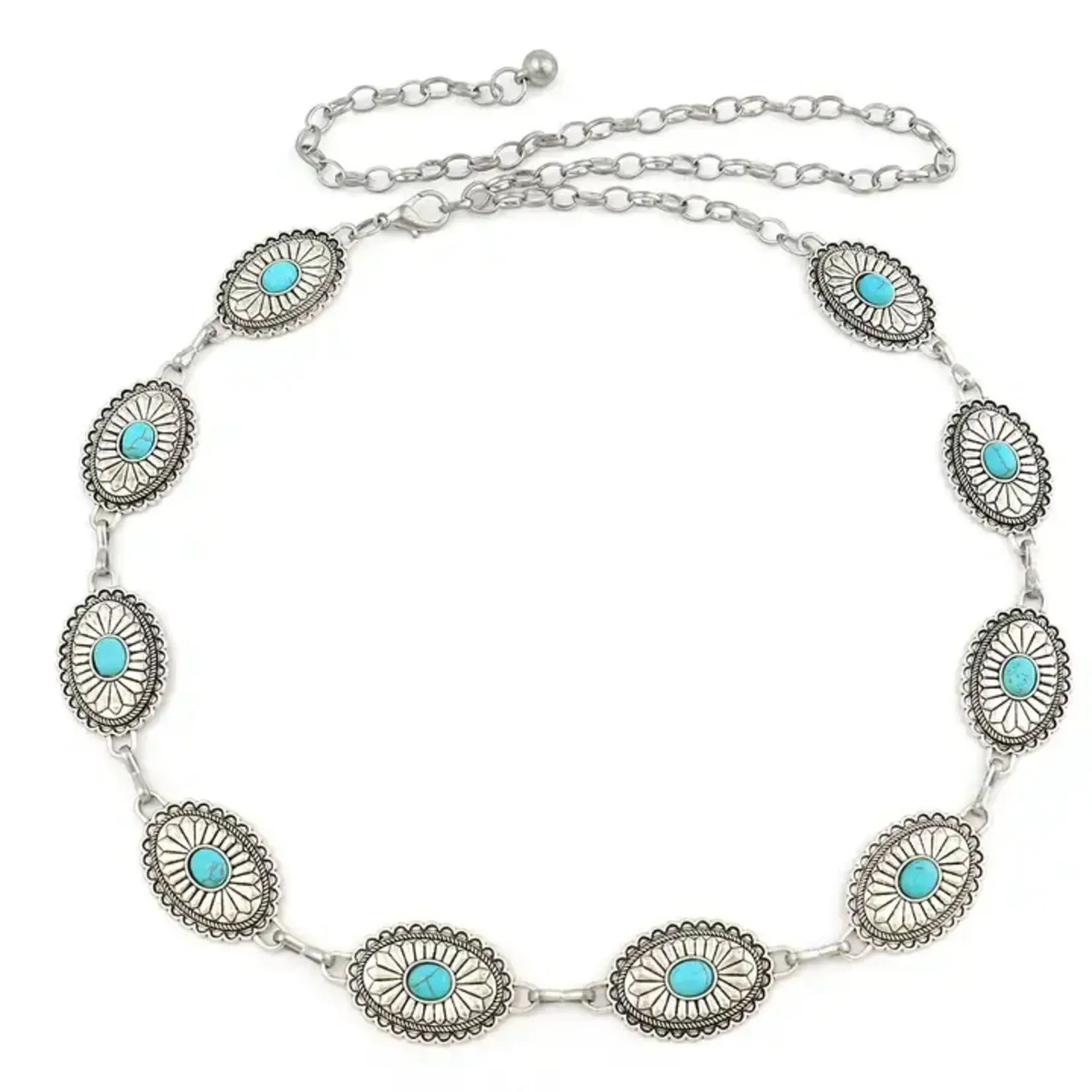 Concho Antique Silver/Turquoise
