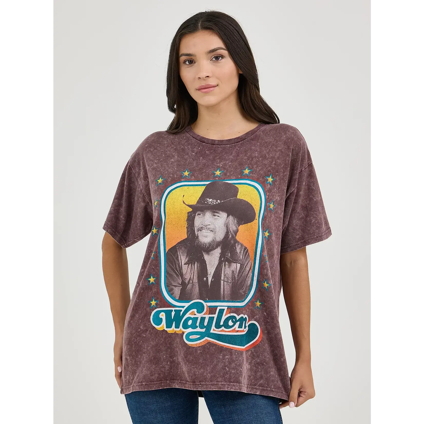 Wrangler Women's Wrangler Waylon Jennings Oversized Band Tee