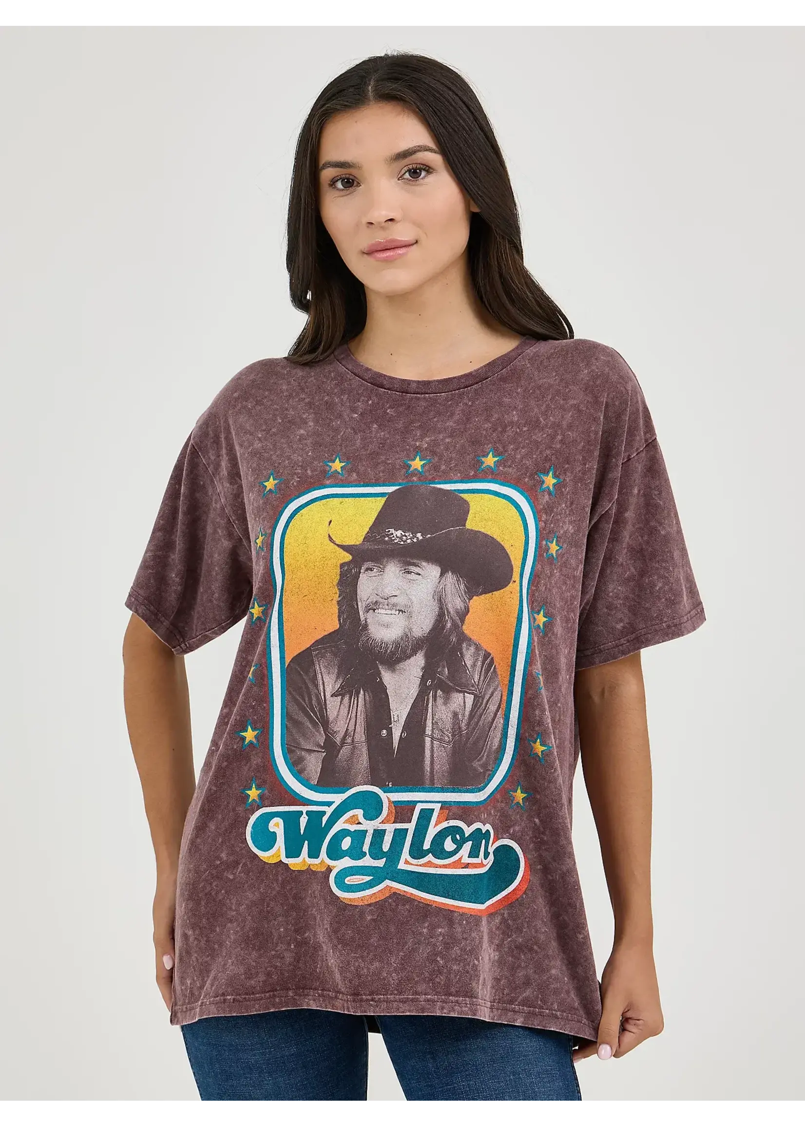 Wrangler Women's Wrangler Waylon Jennings Oversized Band Tee