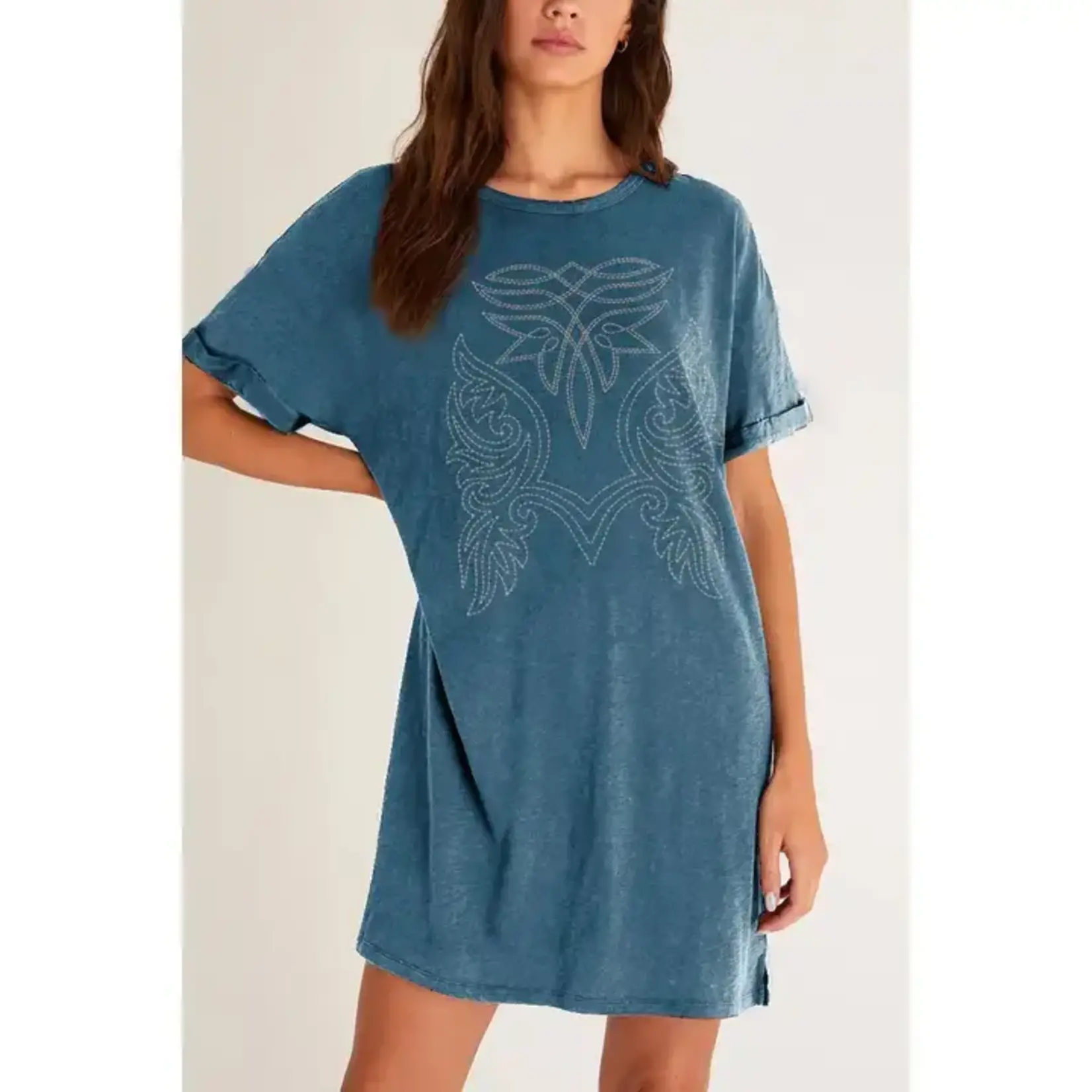 Cowboy Boots Toe Stitched Mineral Graphic Dress
