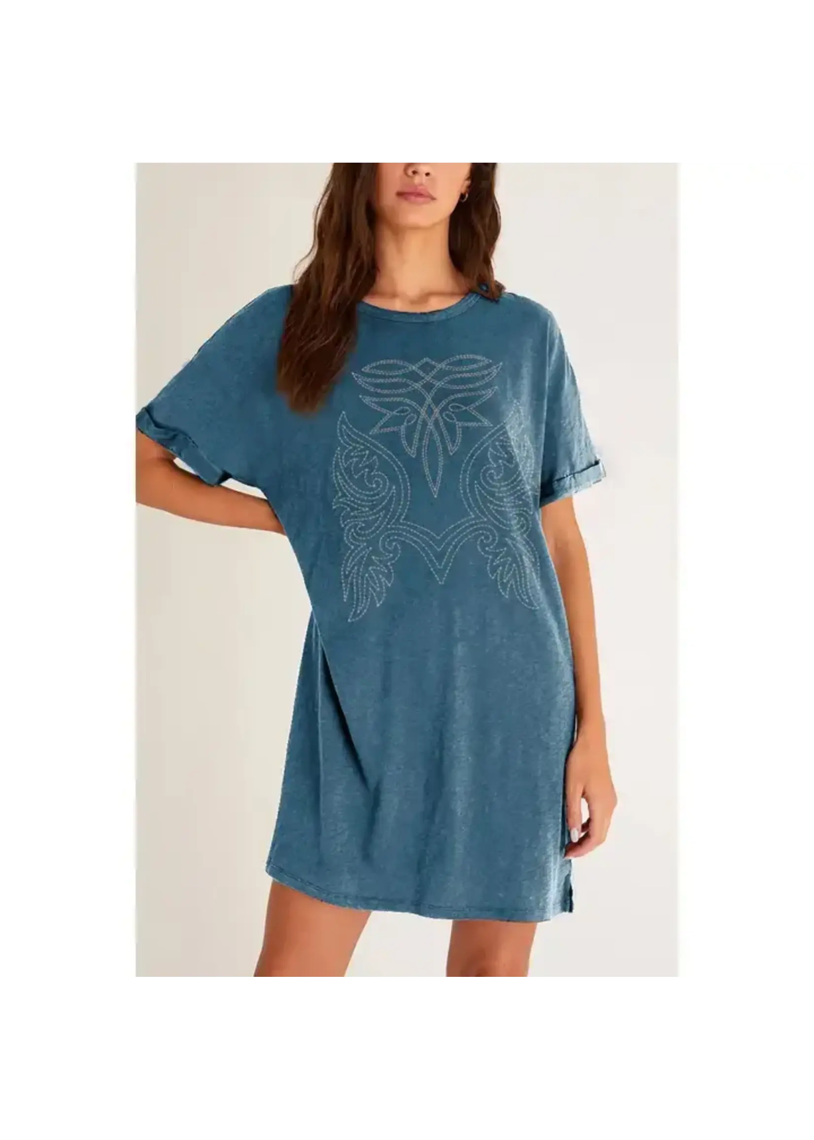Cowboy Boots Toe Stitched Mineral Graphic Dress