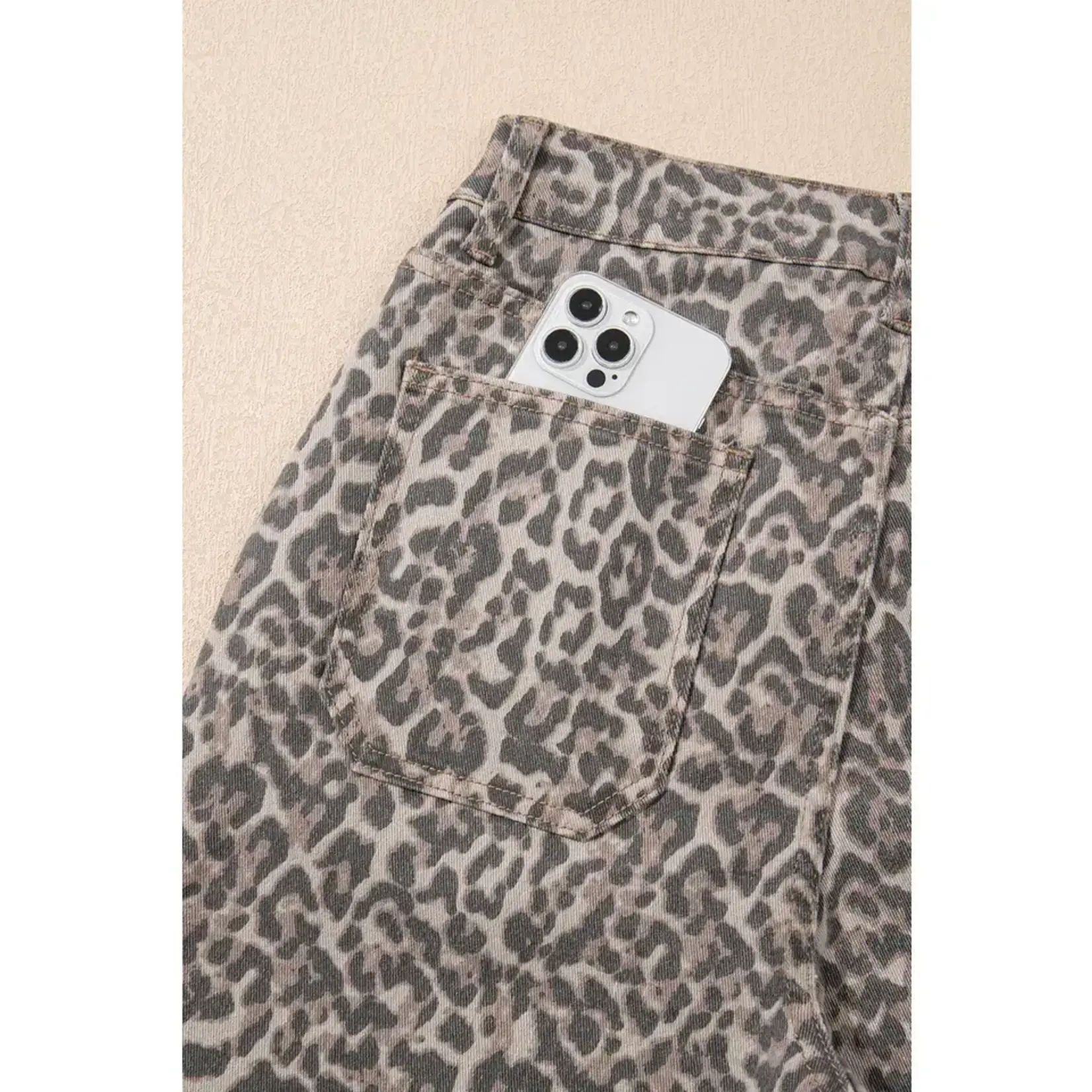 Lysa Leopard Frayed Edge Wide Leg