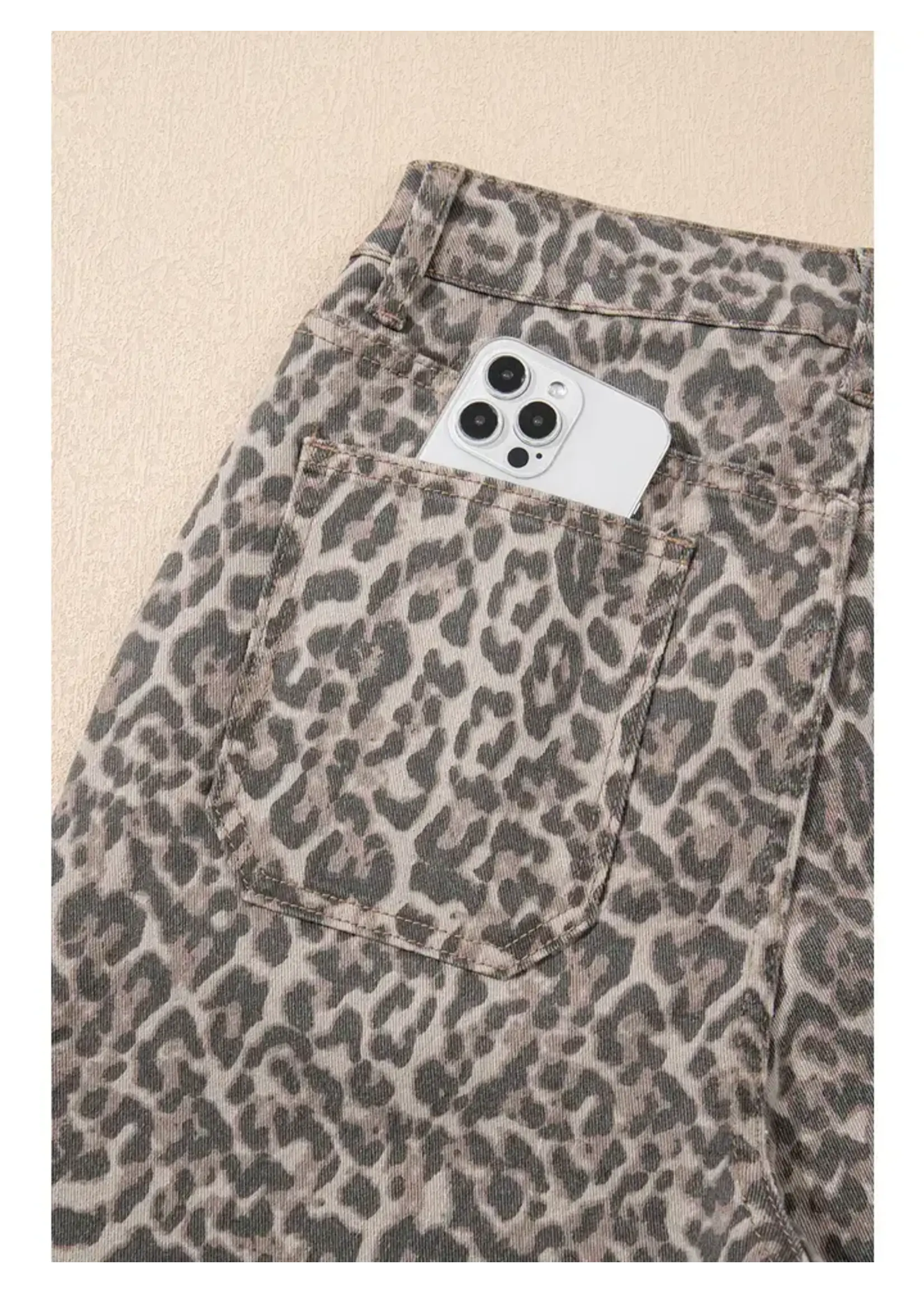 Lysa Leopard Frayed Edge Wide Leg